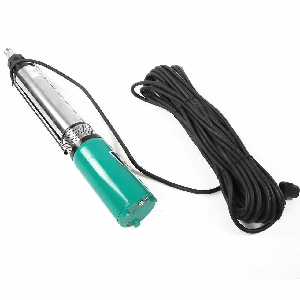Bomba de agua sumergible solar, 48V 60V-4/5m³-45/55m Bomba de pozo profundo de CC Bomba de pozo profundo de CC Bomba de agua sumergible solar de alta elevación Línea de 20 m