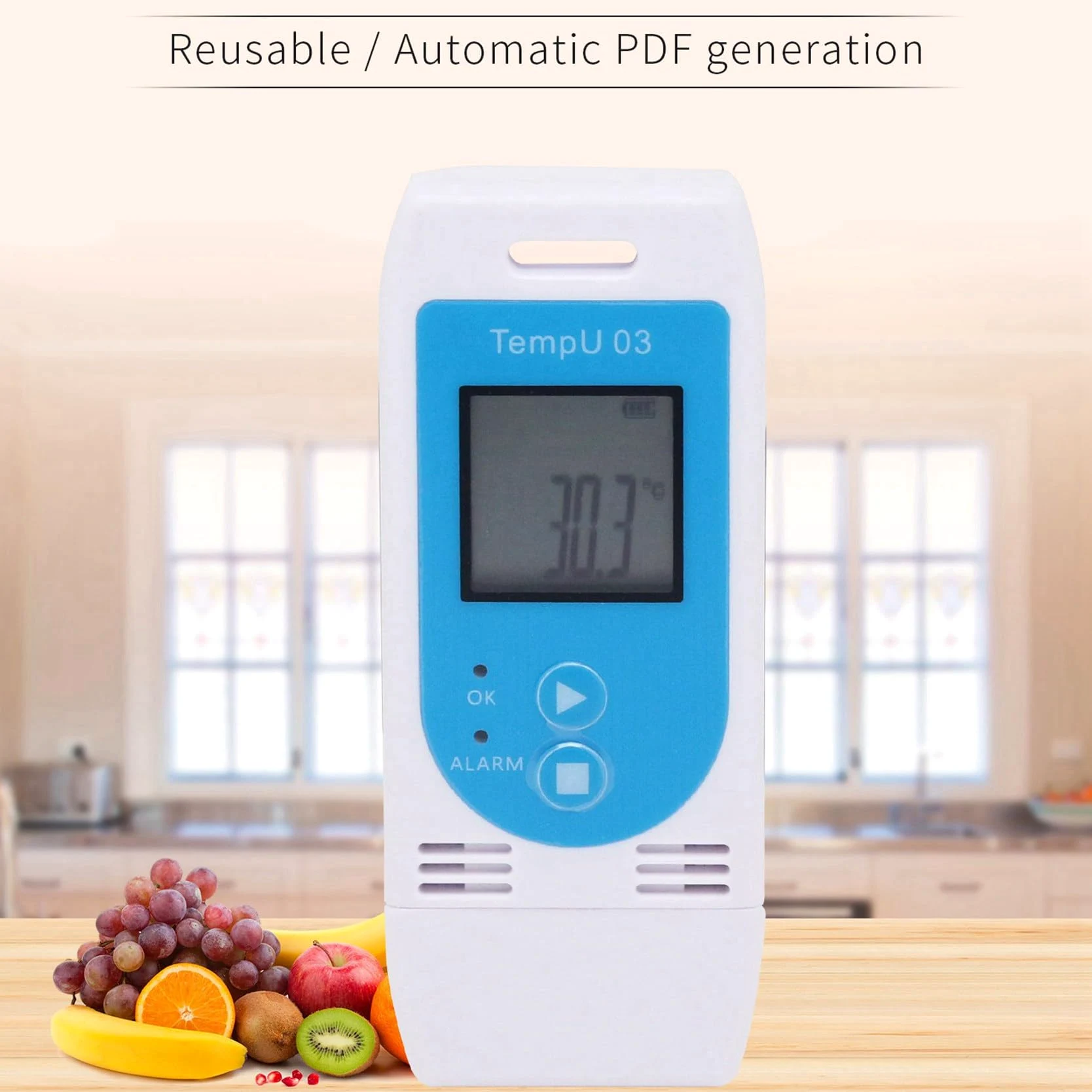 5X TempU 03 Registrador de Datos de Temperatura y Humedad USB Reutilizable RH TEMP Registrador de Datos Medidor de Registro de Humedad