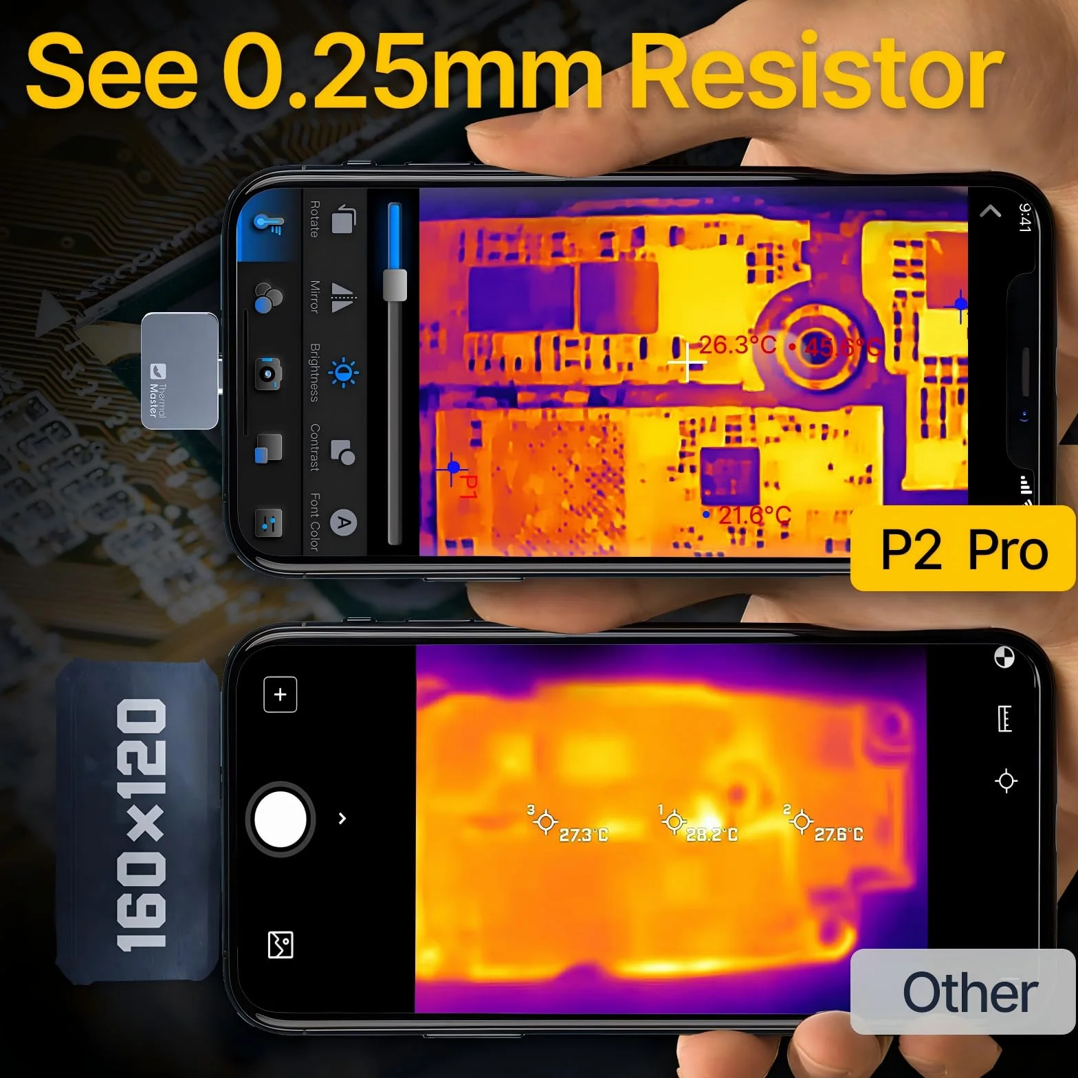 Thermal Master Cámara térmica P2 Pro para Android movil, Infrarrojo con Lente Macro, resolución superfina IR 512 x 384, medición de Temperatura hasta 600 ºC, Zoom de 15 aumentos, diminuta, 9 g