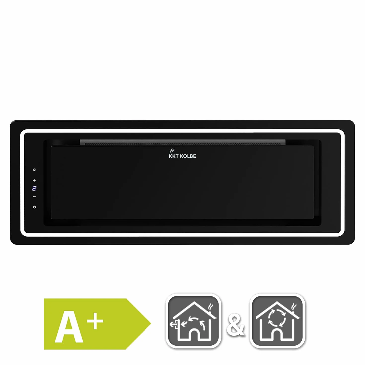 Campana Extractora Isla 72 cm Acero Inoxidable Vidrio Negro Apagado Automático LB720