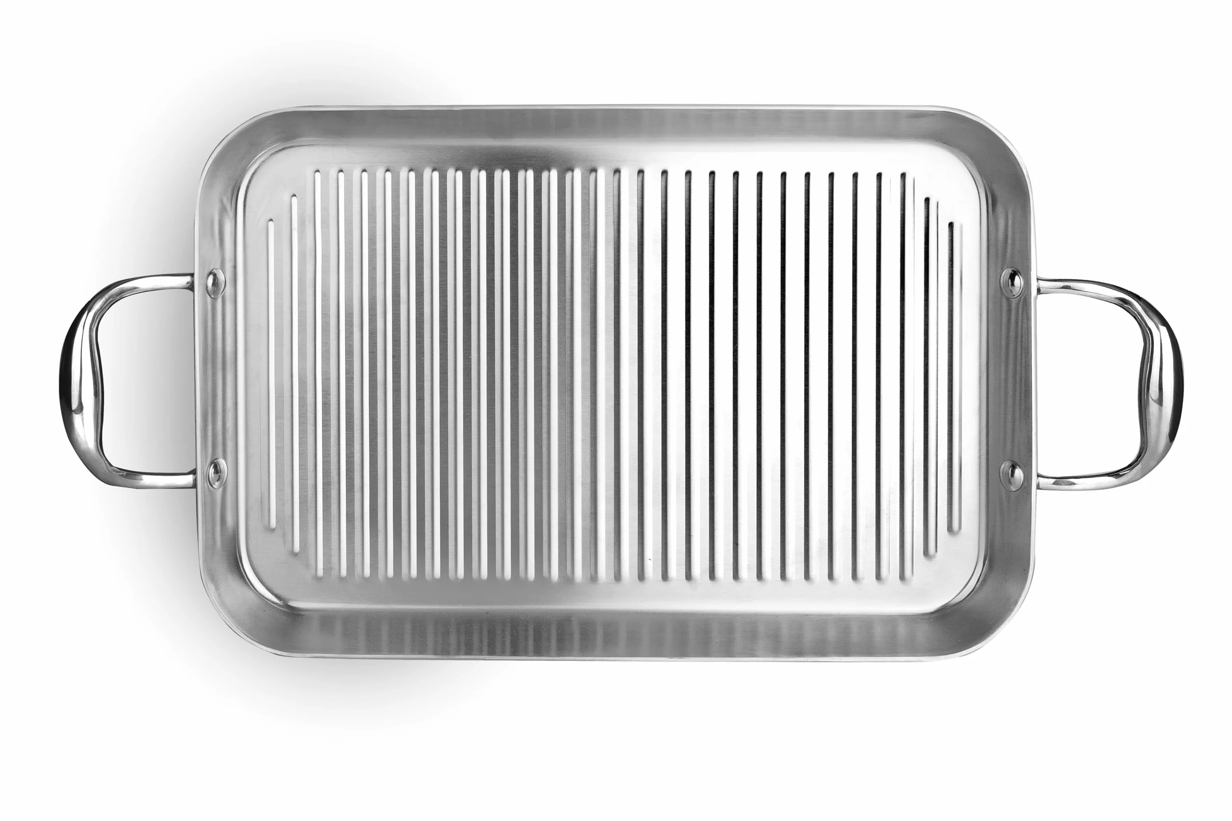 IBILI Grill Plancha Ondulado Tricapa Triply 38x25 cm Acero Inoxidable Apto Induccion