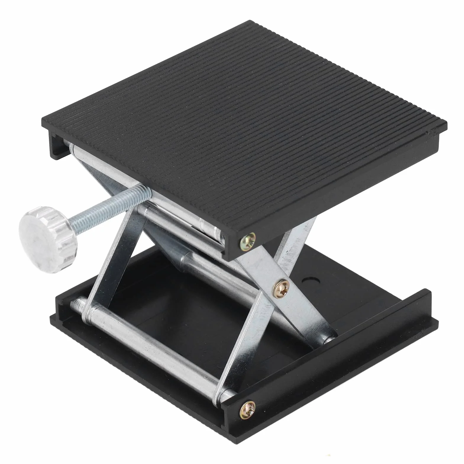 Ejoyous Scherenheber, Plataforma de Elevación de Laboratorio Mesa de Laboratorio Mecanismo de Elevación Ajuste Manual de 26-90mm Capacidad Máxima de Carga 30kg Aleaci (BLACK)