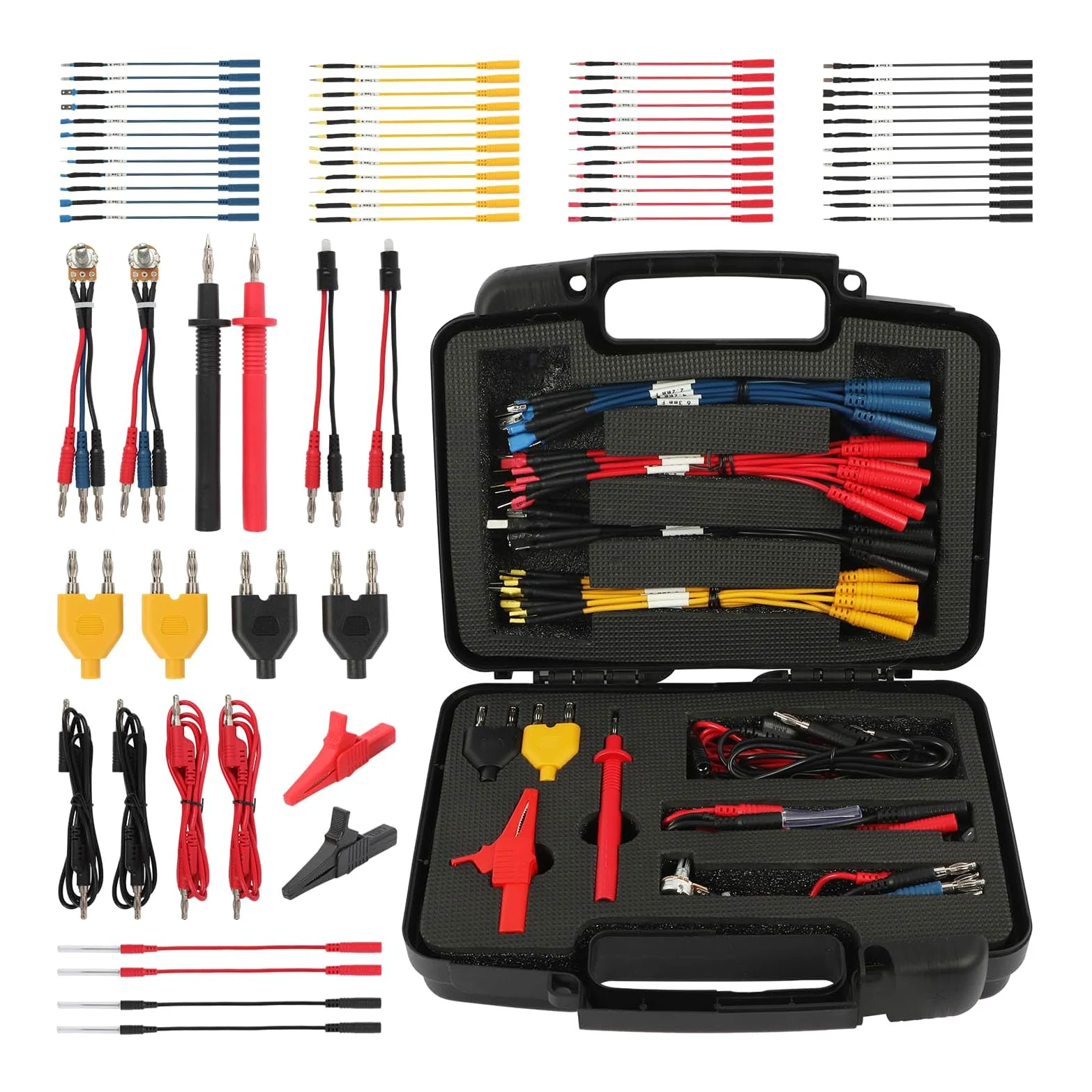 Juego de 68 cables de prueba de circuitos automotrices, juego de pruebas eléctricas para coche, funcionamiento simple para diagnóstico eléctrico de coche y conexión de multímetro, enlace de salida