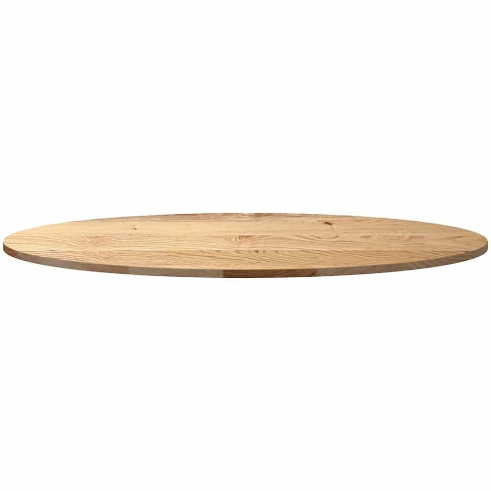 vidaXL Tablero de Mesa Ovalado Madera Maciza de Roble 120x60x2 cm