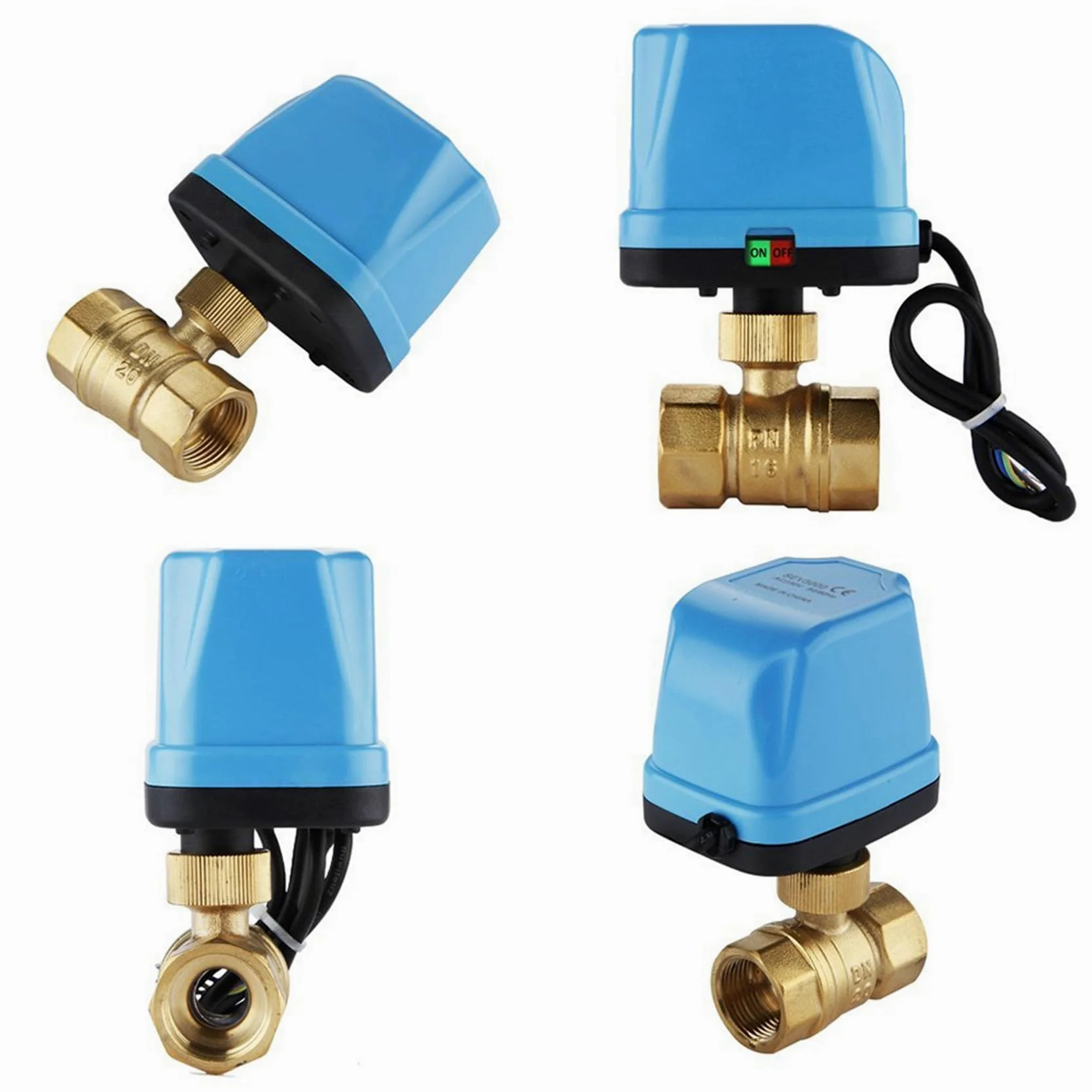 4X VáLvula de Zona de 2 VíAs VáLvula de Dos VíAs Motor VáLvula de Bola VáLvula Eléctrica Eléctrica VáLvula de Bola de InversióN 220V DN20 (G3 / 4 Pulgadas) VáLvula de InversióN