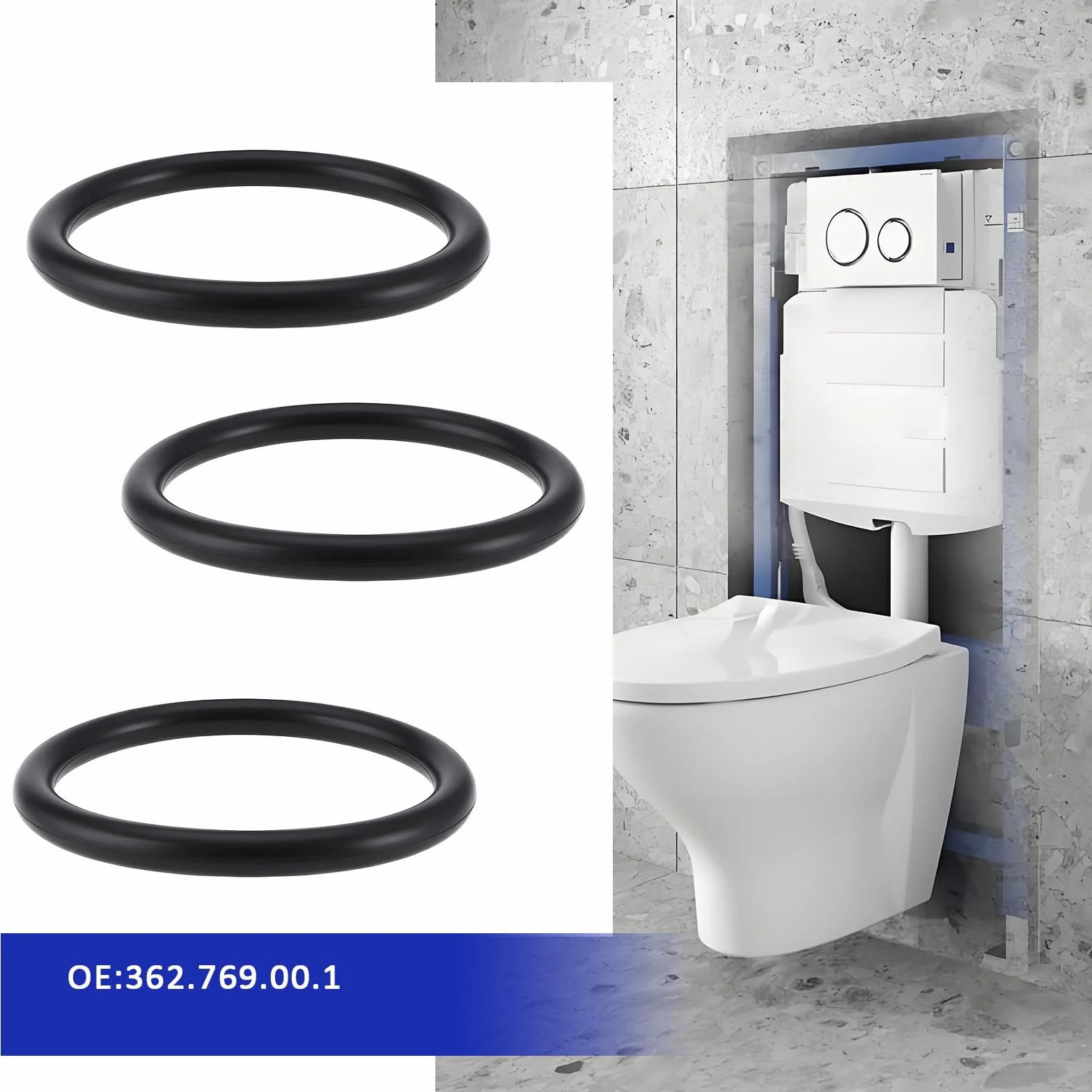 Juntas tóricas ocultas de goma de nitrilo 55 x 45 x 5 mm compatibles Geberit 362.769.00.1