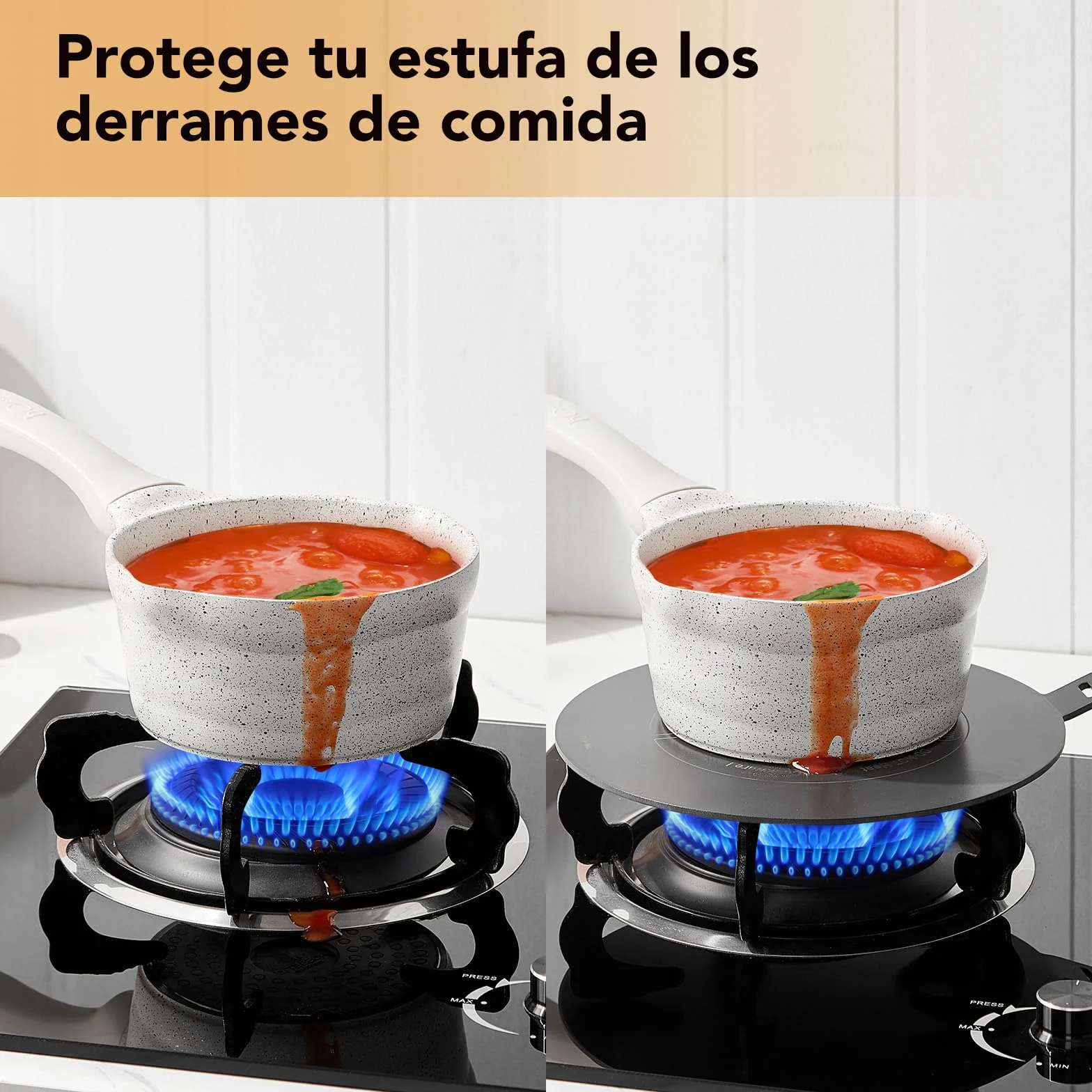 ACTIV CUISINE Adaptador de inducción disco placa 14 cm acero inoxidable difusor calor Moka Negro