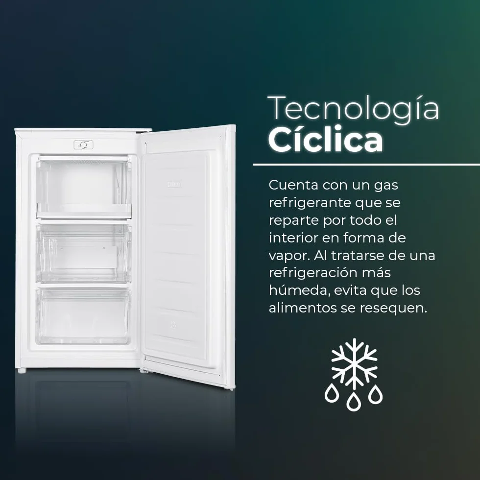 Svan Congelador Vertical Blanco SCV85502E 60L Puerta Reversible Bajo Ruido Clase E
