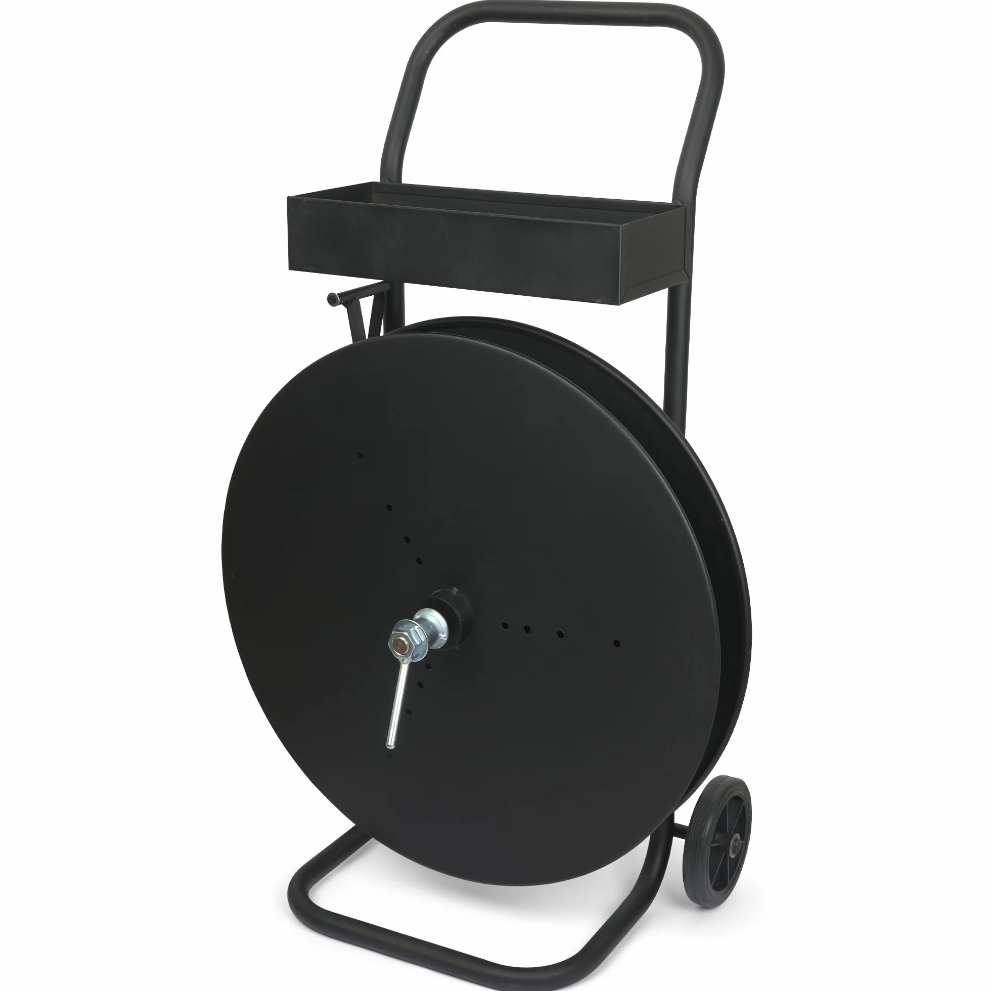Precifilm Carretilla de Carga Portaflejes - Carro de Fleje Resistente - Fácil Manejo de Bobinas - Carretilla de Mano para Transporte Eficiente - Ideal para Industria y Logística - D150-406 (Negro)