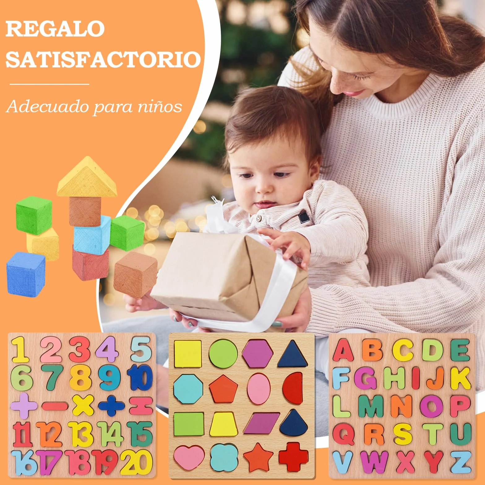 ZOCONE Puzzle Madera Letras y Numeros Rompecabezas Alfabeto Juguetes Niños Montessori Juegos Educativos 1 2 3 4 Años Regalo