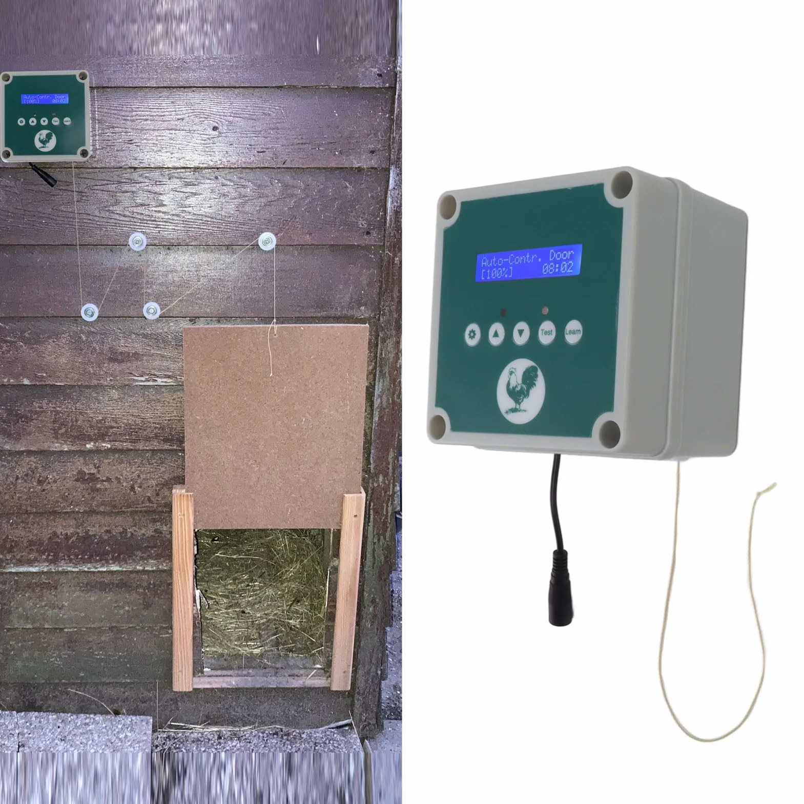 Conjunto de Motor del Actuador de Puerta de Pollo Eléctrica, Controlador Automático de Puerta de Gallina de Pollo, Abridor de Jaula de Jaula Control Remoto de la Casa de Aves de