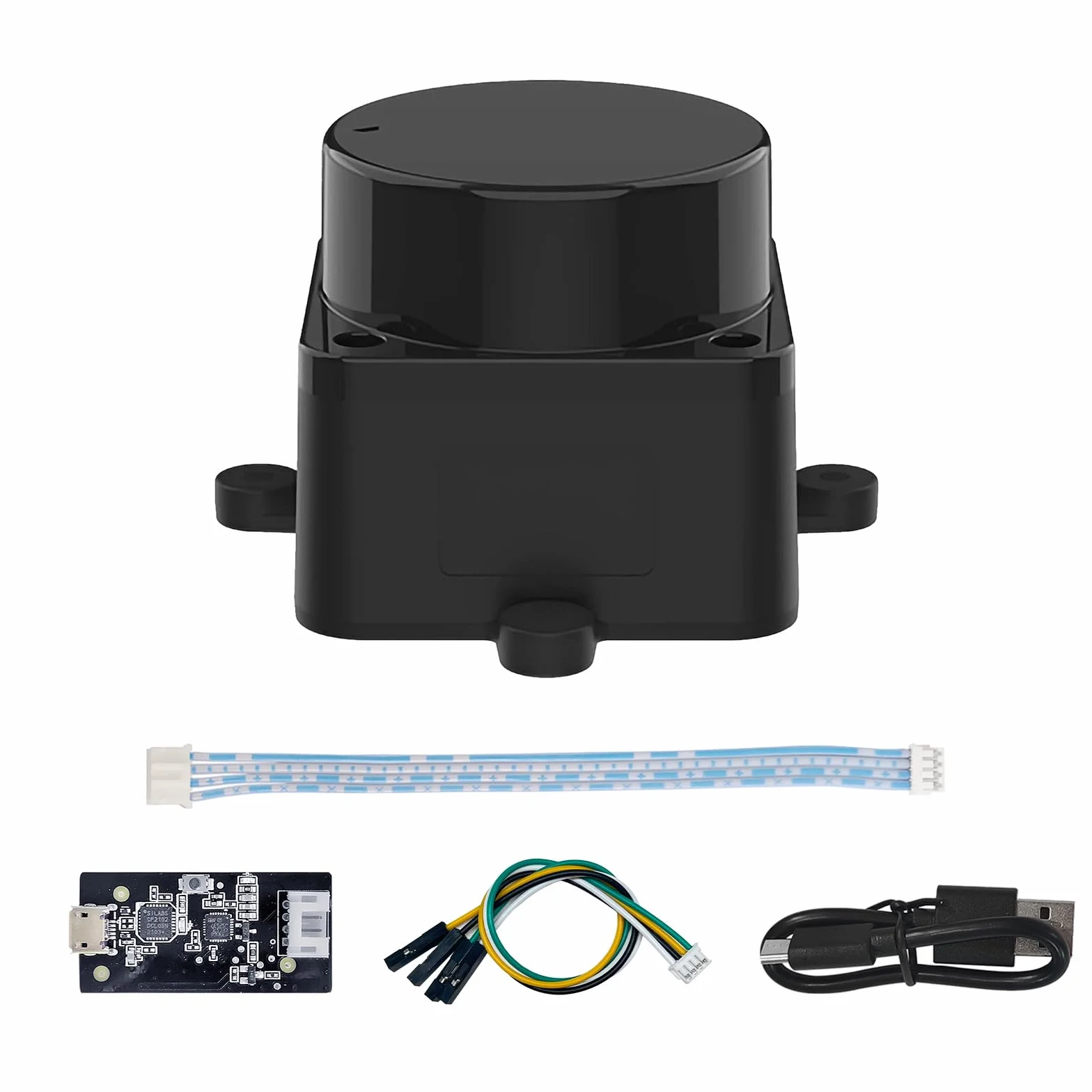 youyeetoo FHL-LD19 Plus (D800) Sensor Lidar – 25 metros (80 pies) Rango de 360°, 2 x LD19 Power; Proporciona tutorial ROS/Raspberry para robot Drone Slam, kit de escáner Lidar con adaptador