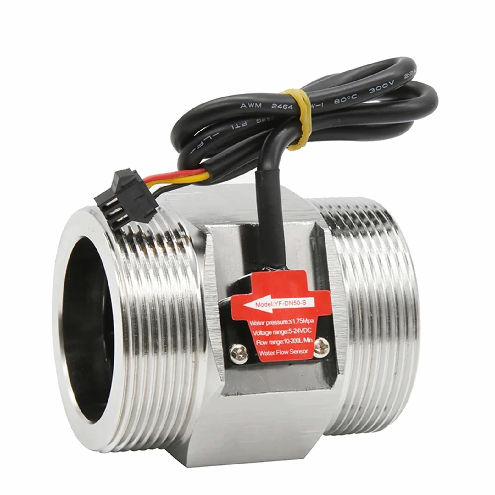 Sensor de Flujo de Agua de Acero Inoxidable 304, detección de Flujo de Agua Dn40 Dn50, caudalímetro Hall de 1,5 Pulgadas G2(YF-DN40-S)