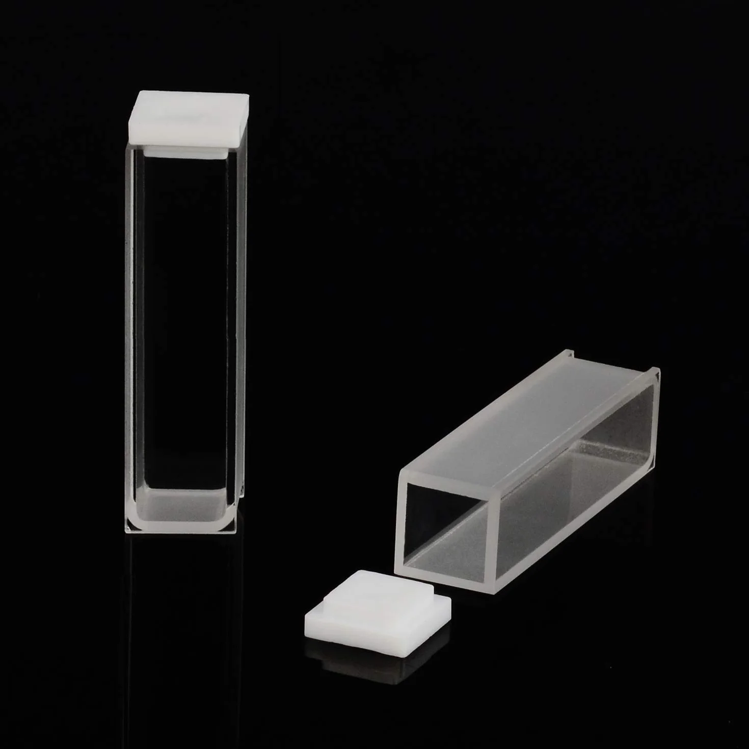 Cubeta de cuarzo, cubetas de espectrofotómetro de 10 mm de longitud de trayectoria, 45 mm de altura, capacidad de 3,5 ml, 2 unidades