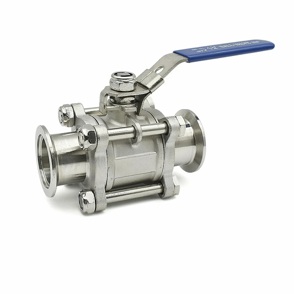 Brida de Bola Alto vacío Manual Tres Piezas Acero Inoxidable SUS304 KF16 KF25 KF40 KF50, instalación rápida(KF16)