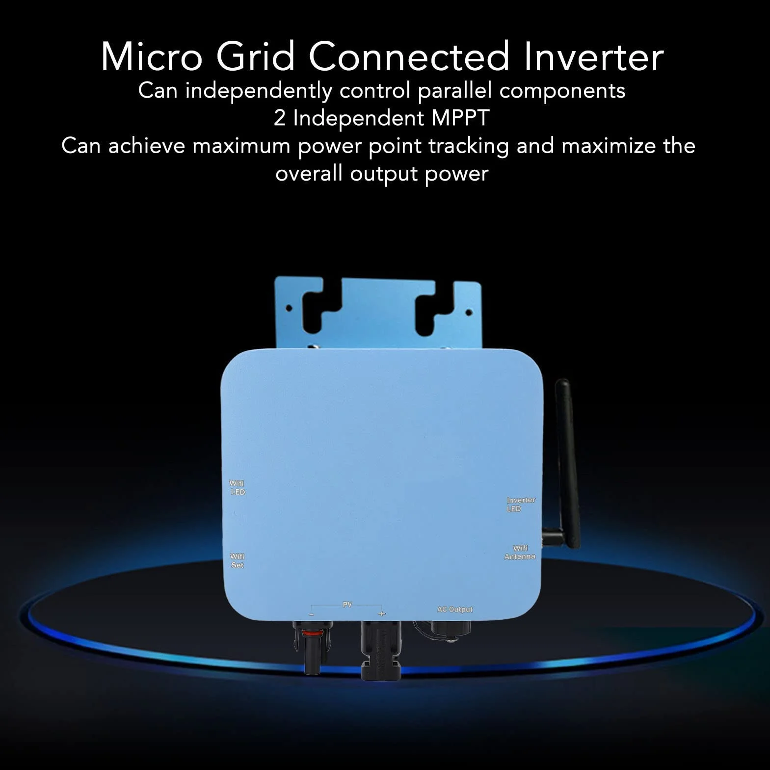 Inversor Solar MPPT WiFi Habilitado con Impermeabilización IP65 para un Rendimiento Mejorado (500W)