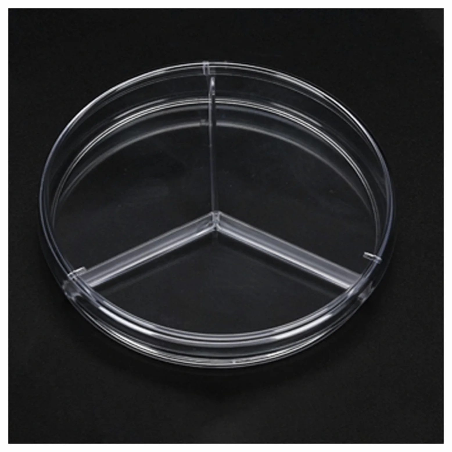YYJzsw 80 Unids/lote Tres Celosías 90mm Plato De Petri De Plástico Estéril Plato De Cultivo De Laboratorio Transparente