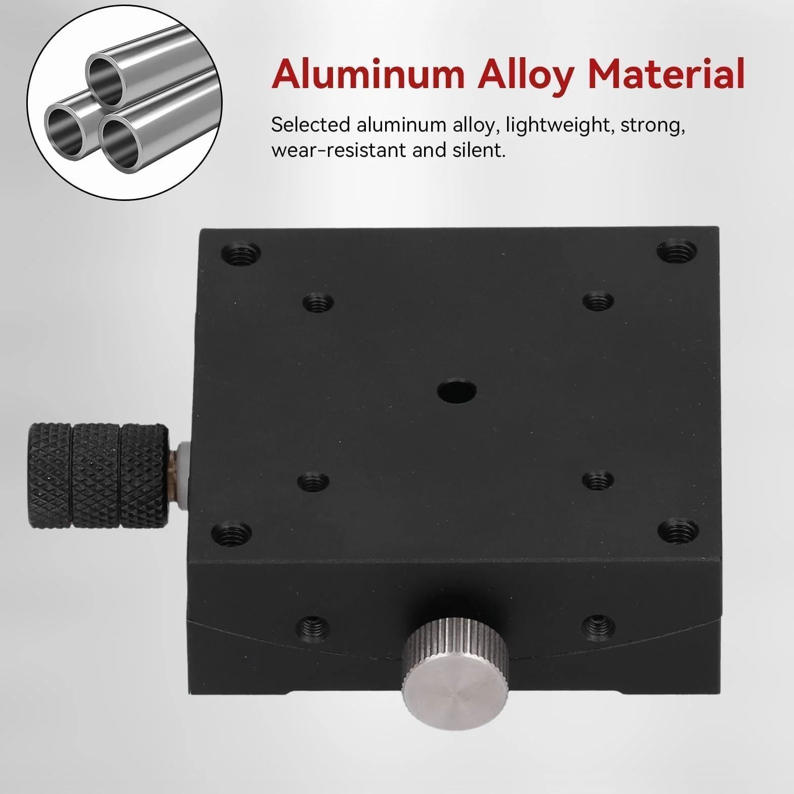 Etapa Lineal Manual De Los Ejes X, HXV-A60 Etapa De Goniómetro Manual De 60x60mm Posicionamiento óptico Mesa Deslizante Plataforma De Inclinación ±10° Mesa De Indexación Ajuste De ángulo Plataforma