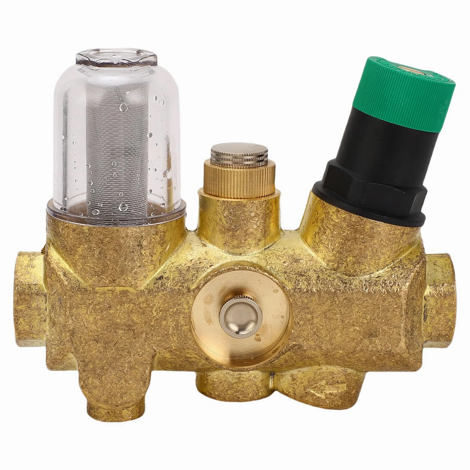 Yosoo Health Gear Válvula Reductora de Presión de Tubería Válvula Reguladora de Presión de Agua de Latón con Medidor de de Filtro de Acero Inoxidable 316L 40μm 3 a 6T H para Plomería Doméstica (1/2