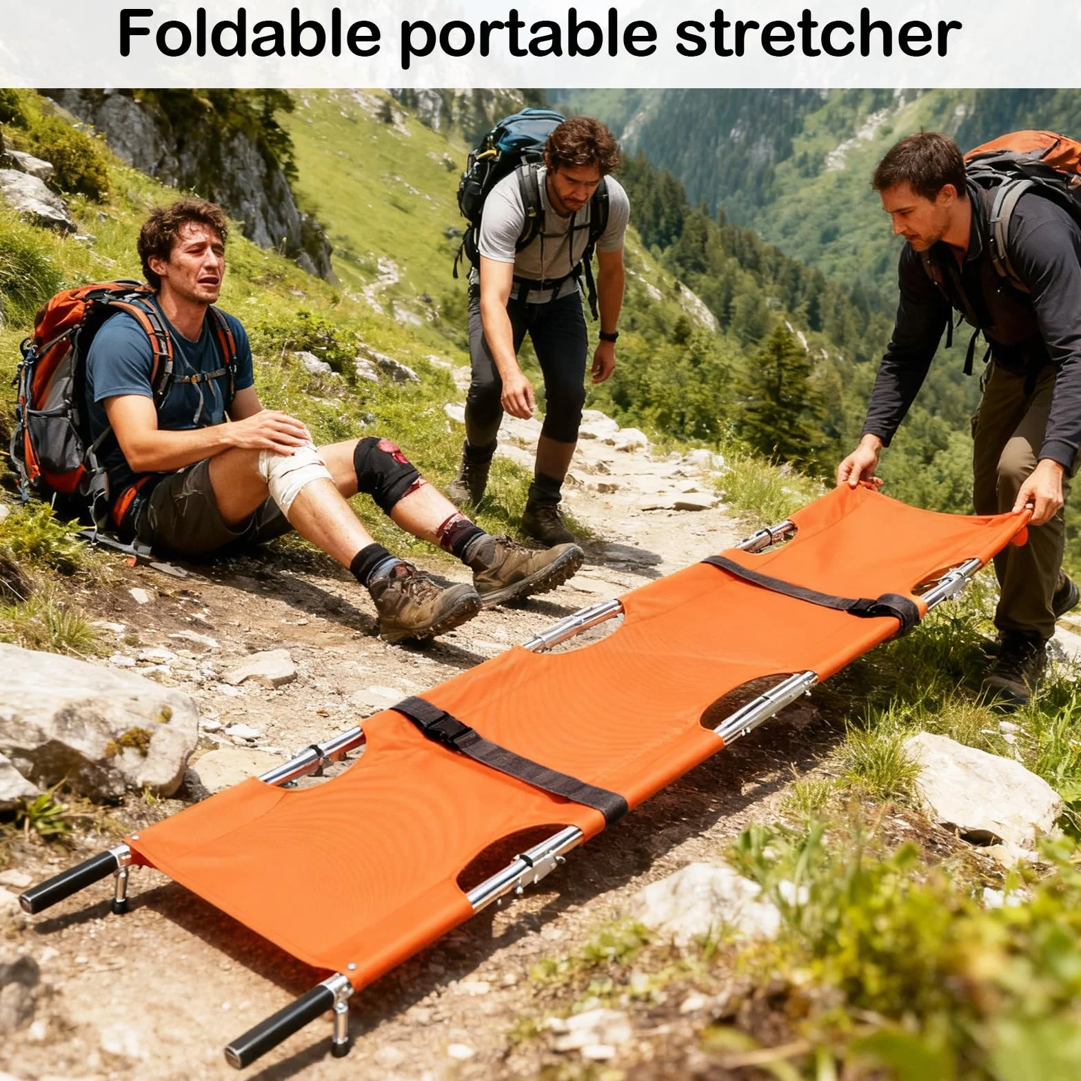 Camilla PortáTil, Rescate De AleacióN De Aluminio Resistente Y MóVil Con Bolsa De Almacenamiento Para Rescate En MontañA Y Transporte De Larga Distancia 210 X 54 Cm