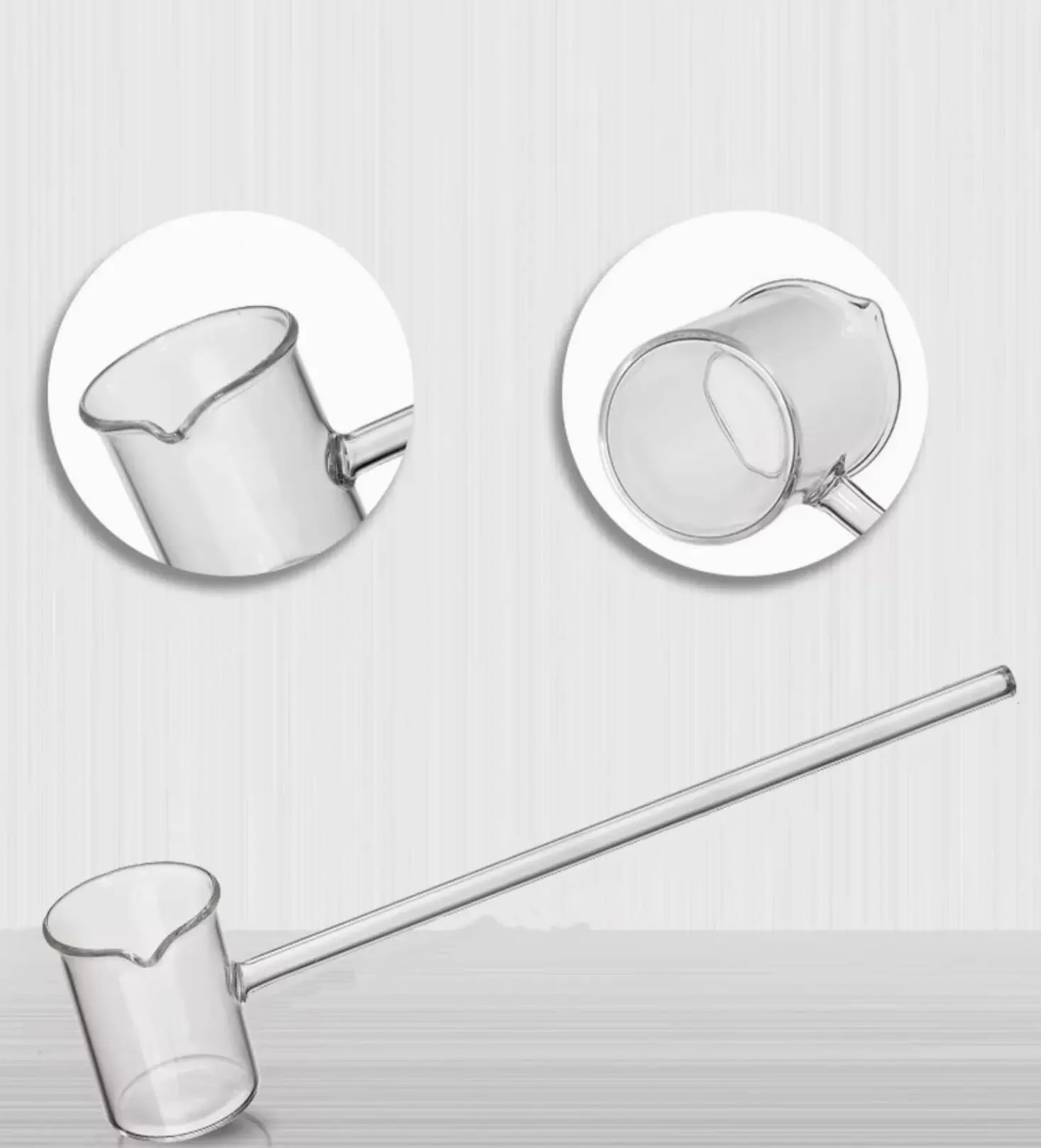 Cuchara de ácido de vidrio con alto contenido de borosilicato - Cuchara de muestreo de embudo medicinal de mango largo (5/10/15/25/50/100 ml), 1 unidad(15ml)