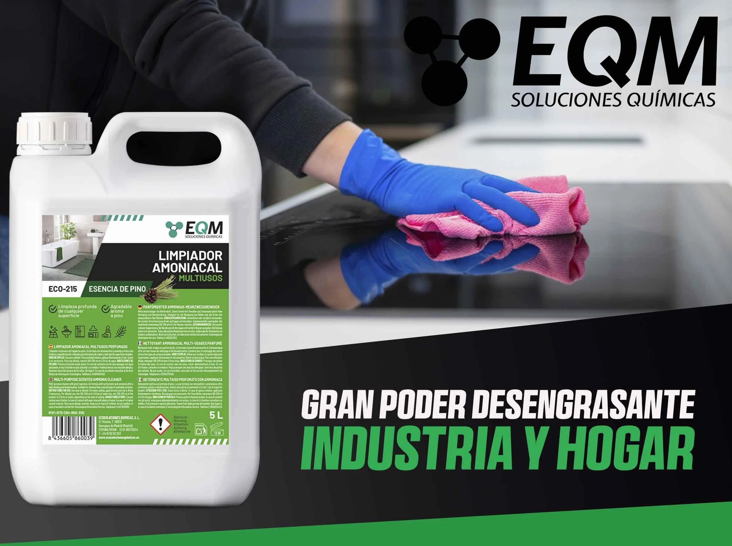 Limpiador Amoniacal Multiusos Perfumado 5L EQM ECO-215