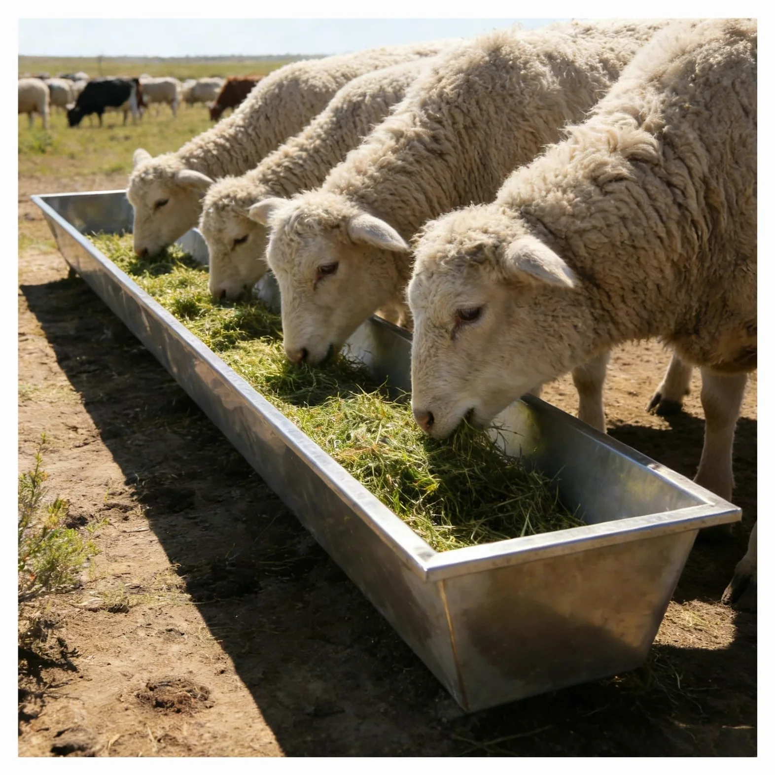 Comedero de heno para cabras de gran capacidad, comedero largo para ovejas, caballos, cerdos, comederos portátiles para animales