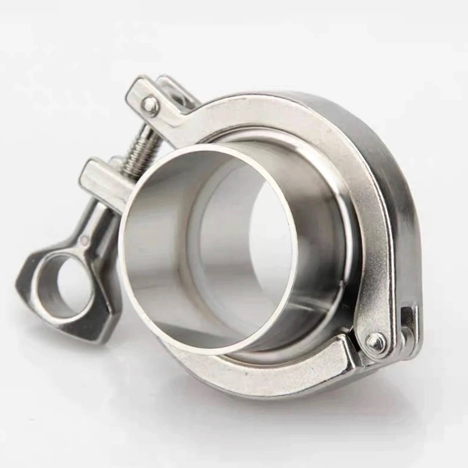 Férula de soldadura de tubería de brida + triple abrazadera + junta de PTFE o silicona acero inoxidable SUS SS 304 Triclamp 1 juego 1,5 ''-6-1/4''(133mm X OD 145mm)