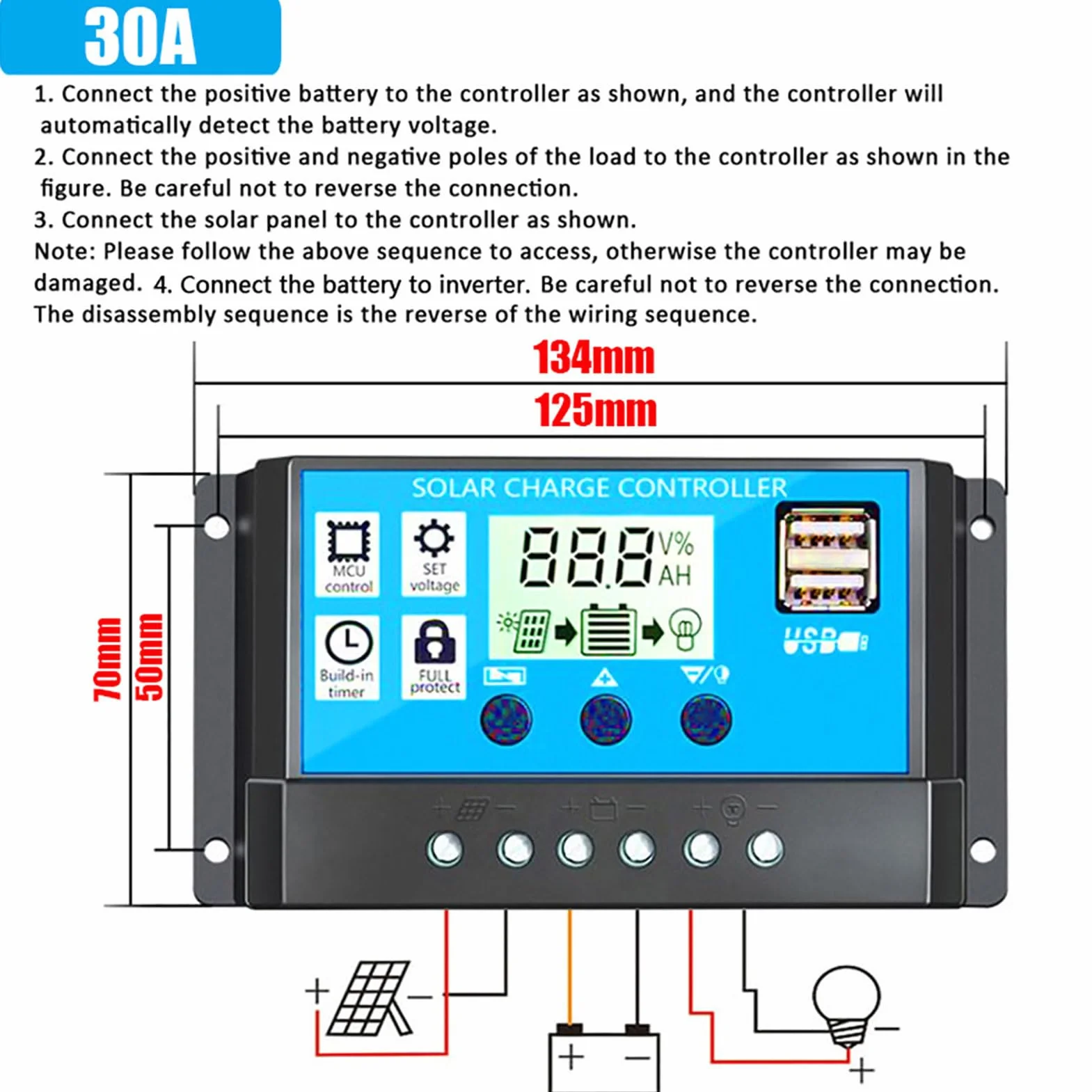 Genérico Kit de Paneles solares con inversor, de energía Solar con inversor de energía y Paneles de energía de 4000W, Panel Solar y Kit de Controlador, Controlador automático de Carga Solar para RV