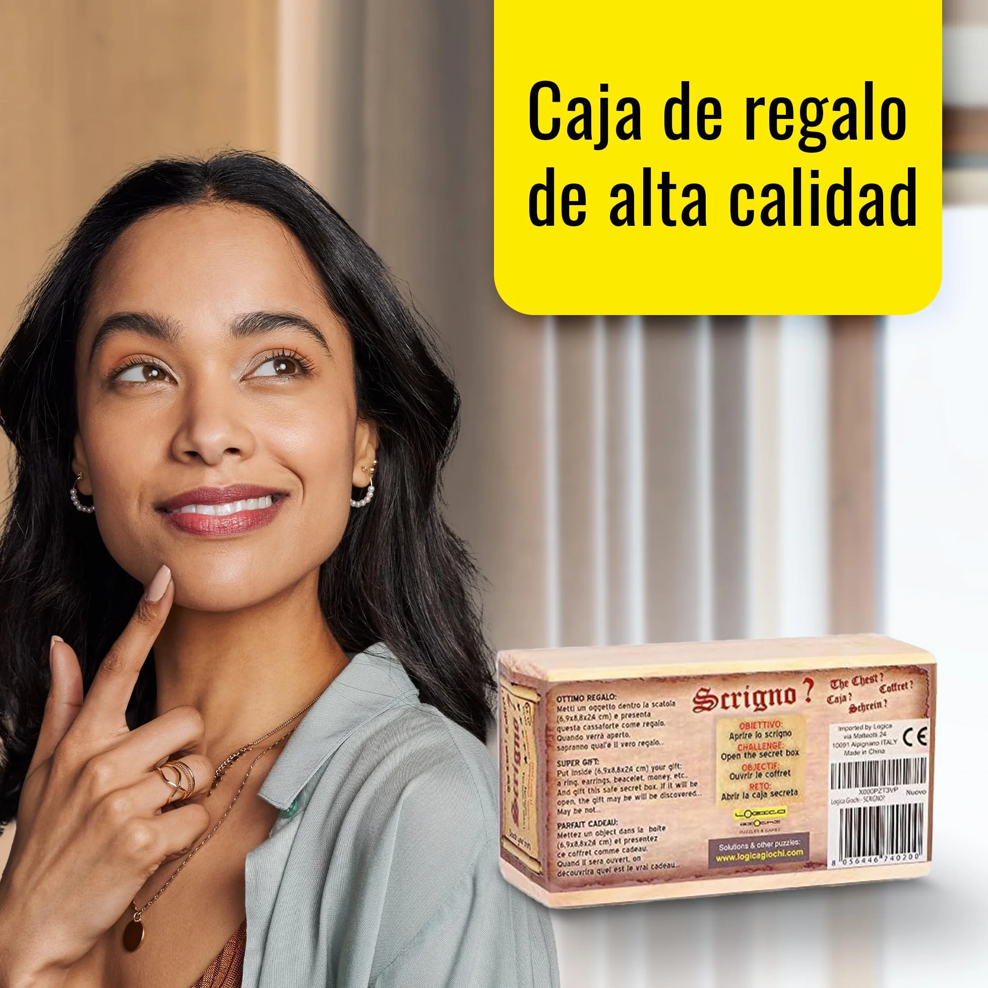 Logica Juegos Caja Secreta Rompecabezas de Madera Dificultad 5/6 Colección Leonardo da Vinci