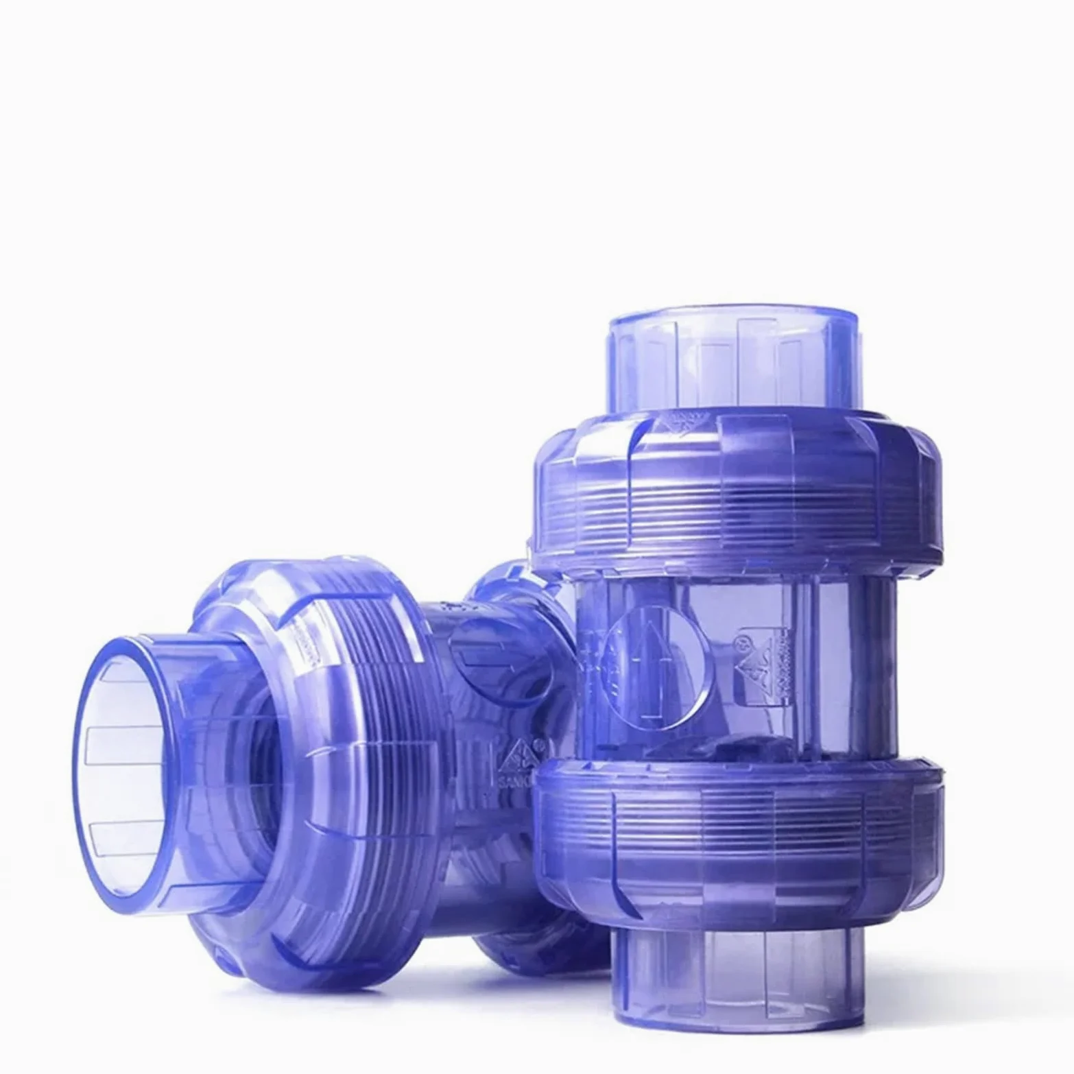 Válvula antirretorno unidireccional de PVC 20 mm a 63, accesorio for tubería UPVC for riego jardines, acuarios y peceras(DIN 25mm)