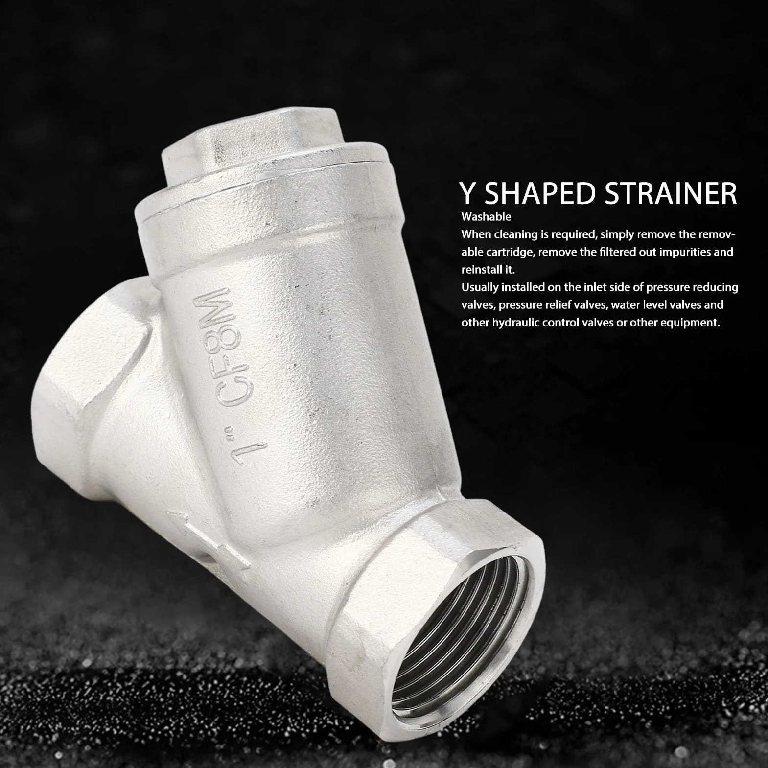 Filtro tipo Y Tubo de filtro de acero inoxidable DN25 de 1 pulgada para agua, aceite, gas