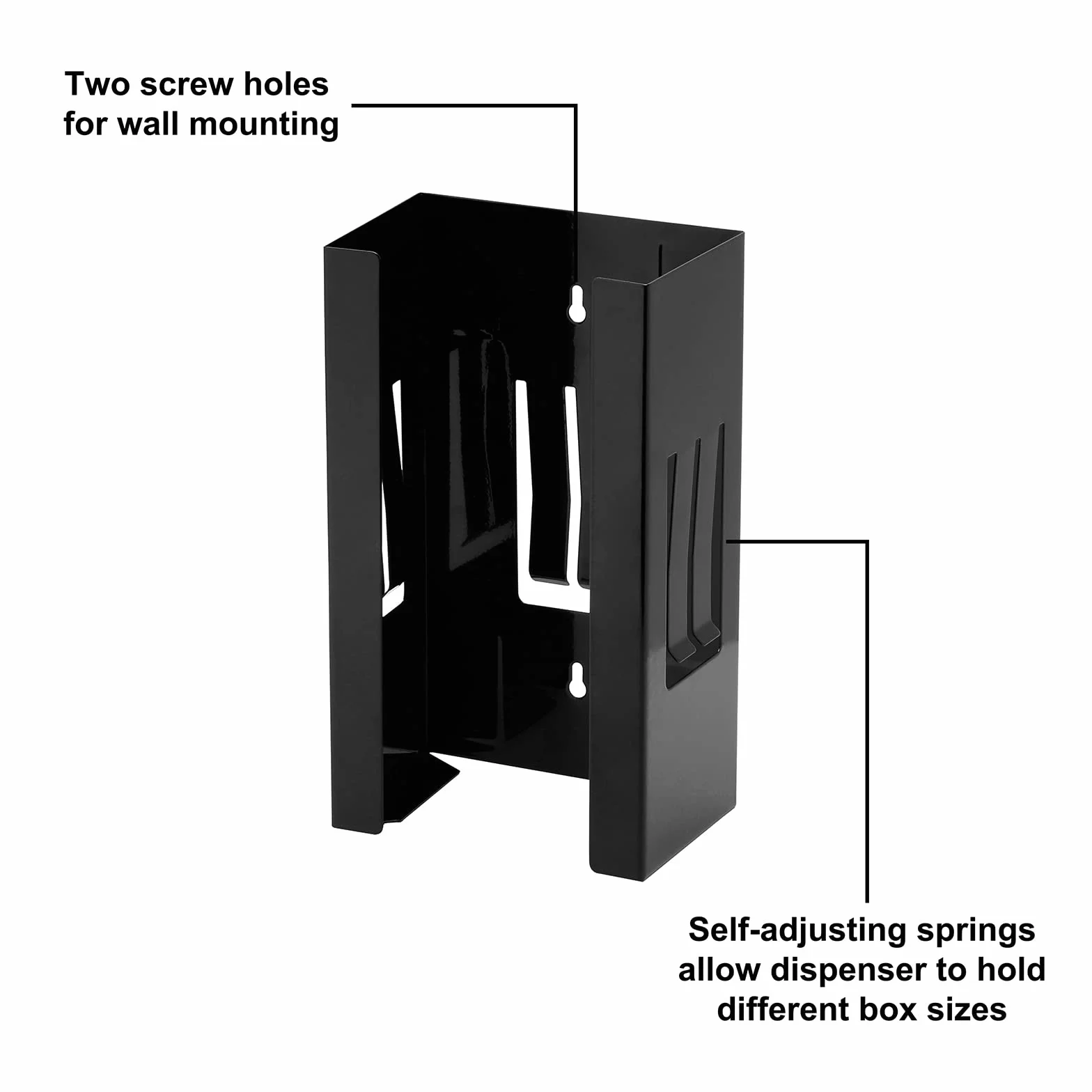 CASOMAN Dispensador magnético de guantes negro soporte pared 8 libras
