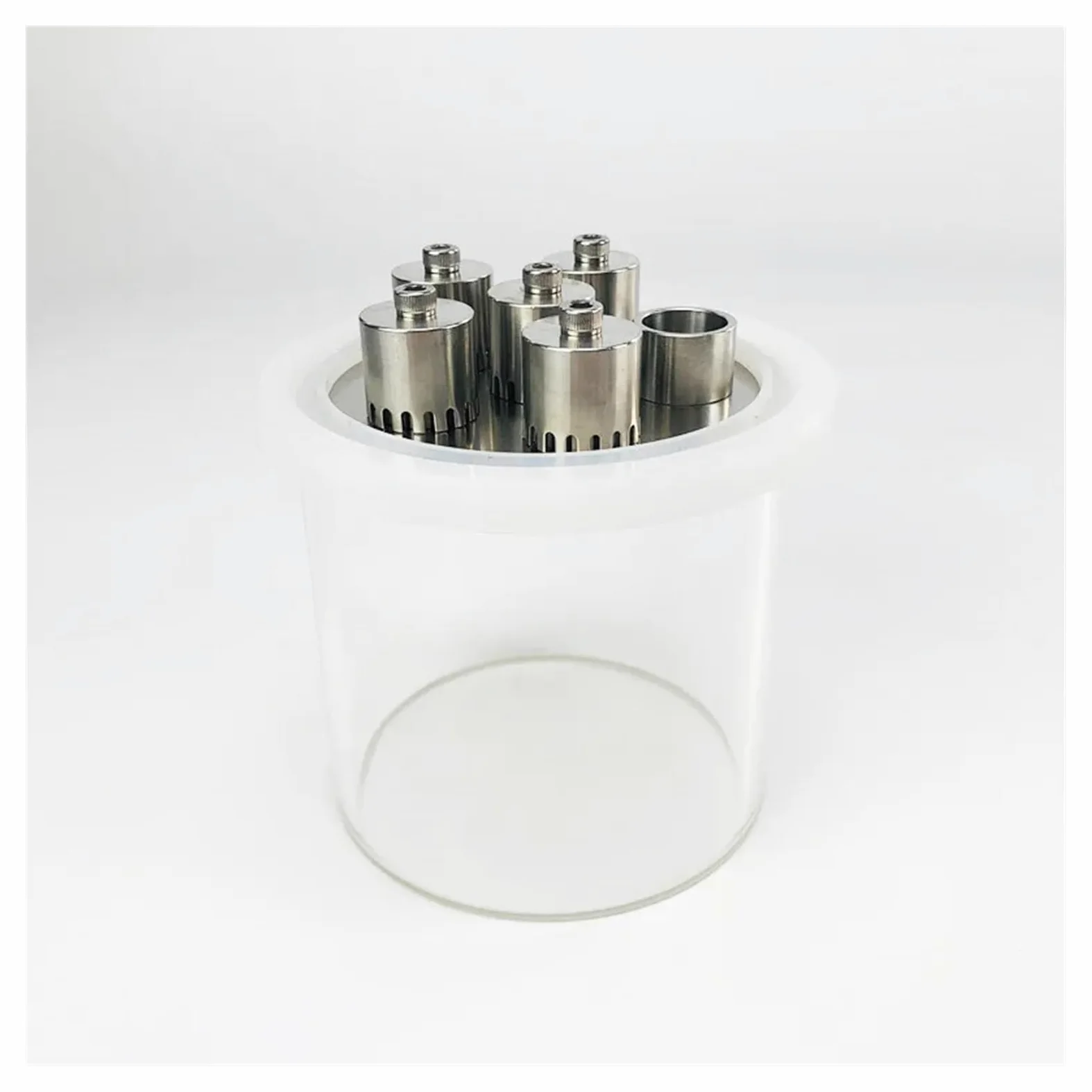 Juego de placa de burbuja de acero inoxidable 304 de 4" con columna de vidrio de borosilicato y junta de doble ranura for tarjeta.
