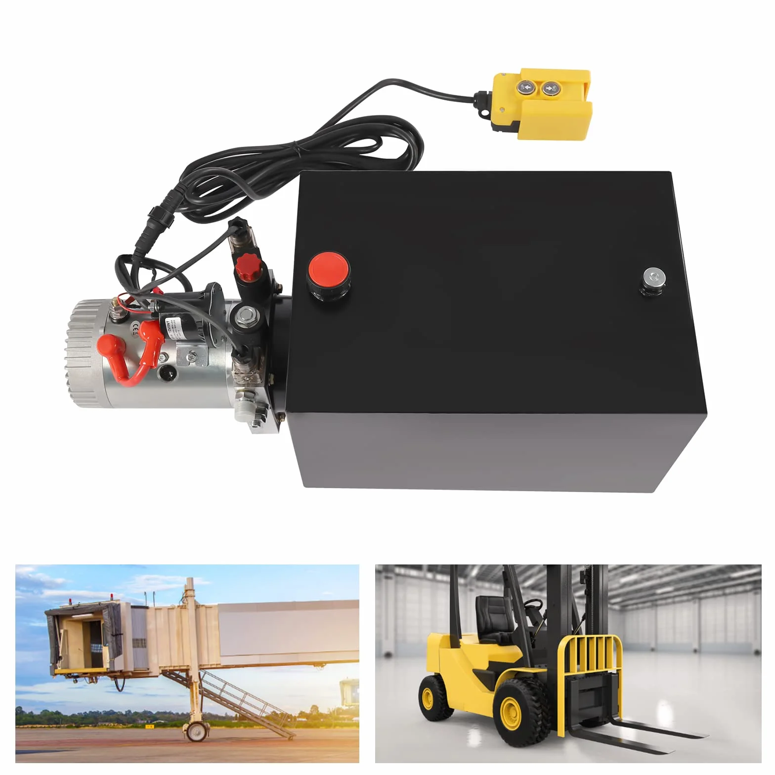 Bomba hidráulica de 12 V CC, 3 kW, agregado de bomba eléctrica, depósito de 18,9 L, motor de bomba de acero de 16 MPa, bomba de doble efecto para camión volquete, plataforma elevadora