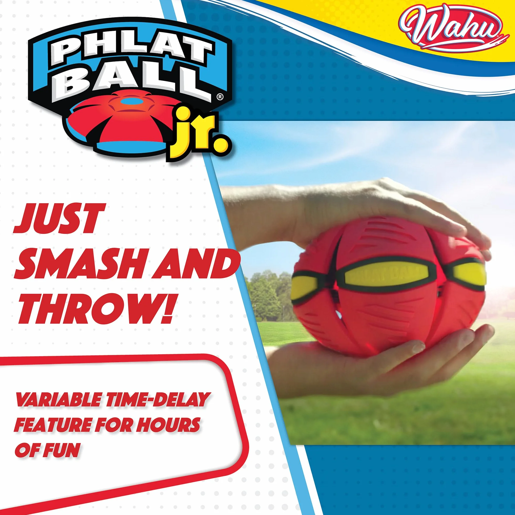 Wahu PHLAT BALL Junior Mini Frisbee Transformable en Balón 10,2 cm Balón 15,2 cm Frisbee Juguetes de Exterior para Niños