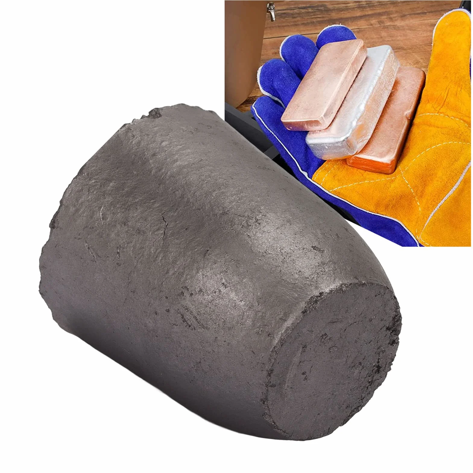 Vaso de fundición de crisol de grafito de grafito de carburo de silicio de alta pureza, duradero, fuerte estabilidad, alta densidad para fundir aluminio, oro, plata, cobre