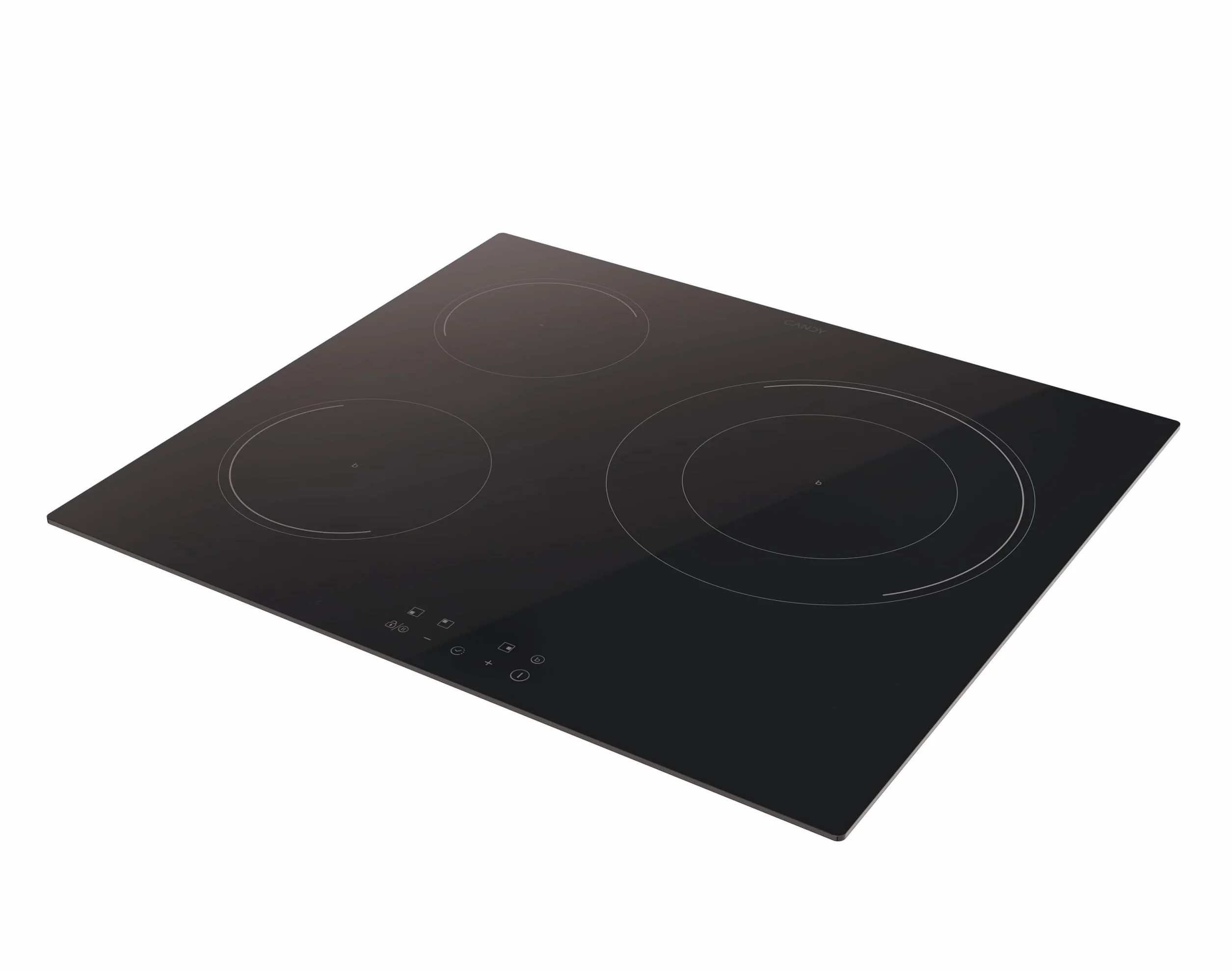Candy CI633CBB1 Placa Inducción 60cm 7,2KW 3 Zonas Paellero 28CM 9 Niveles Potencia Negro