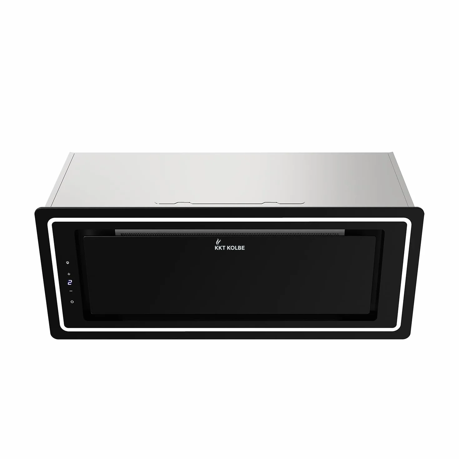 Campana Extractora Isla 72 cm Acero Inoxidable Vidrio Negro Apagado Automático LB720