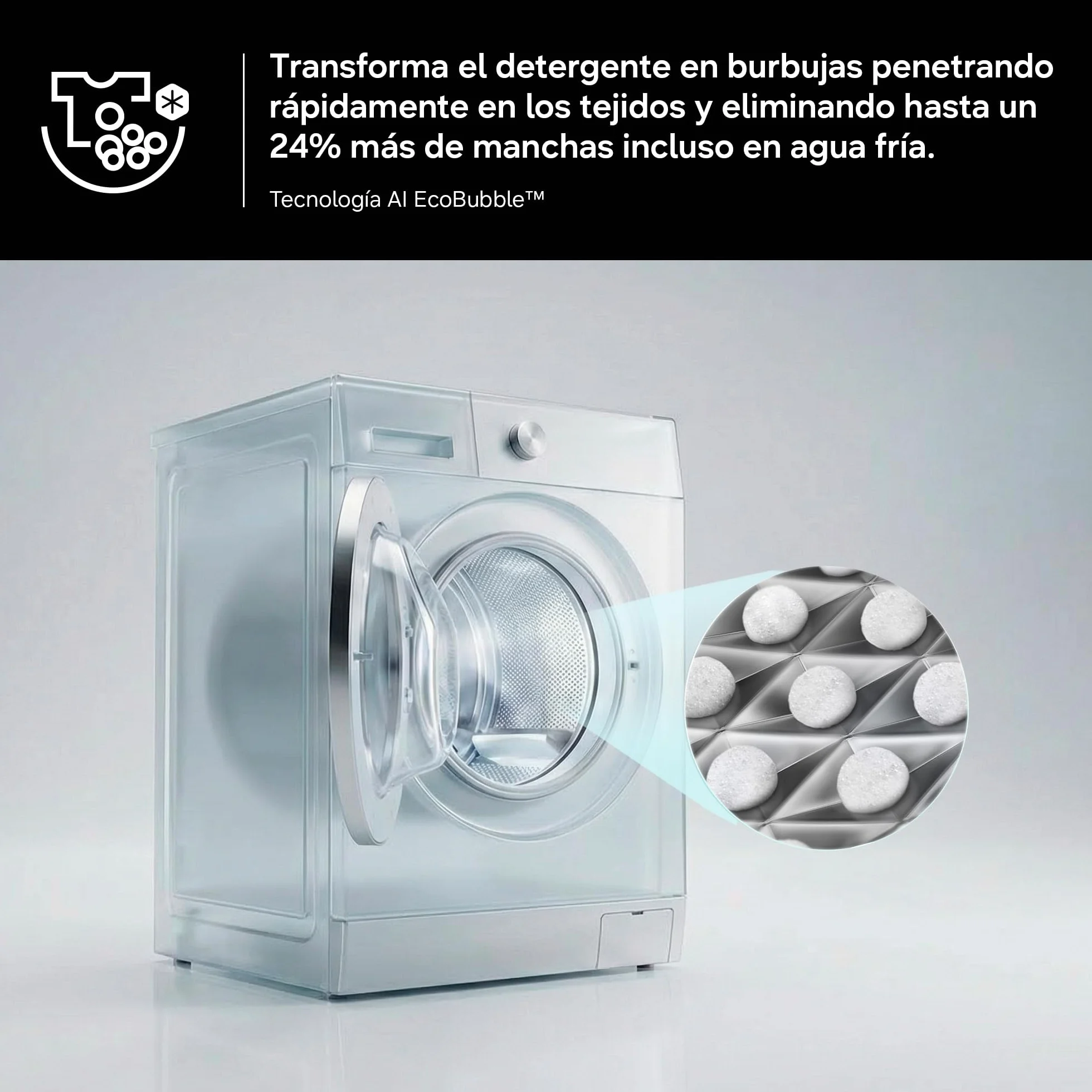 SAMSUNG WW90CGC04DTEEC Lavadora 9KG AI EcoBubble SmartThings Inteligencia Artificial Clase A Blanco