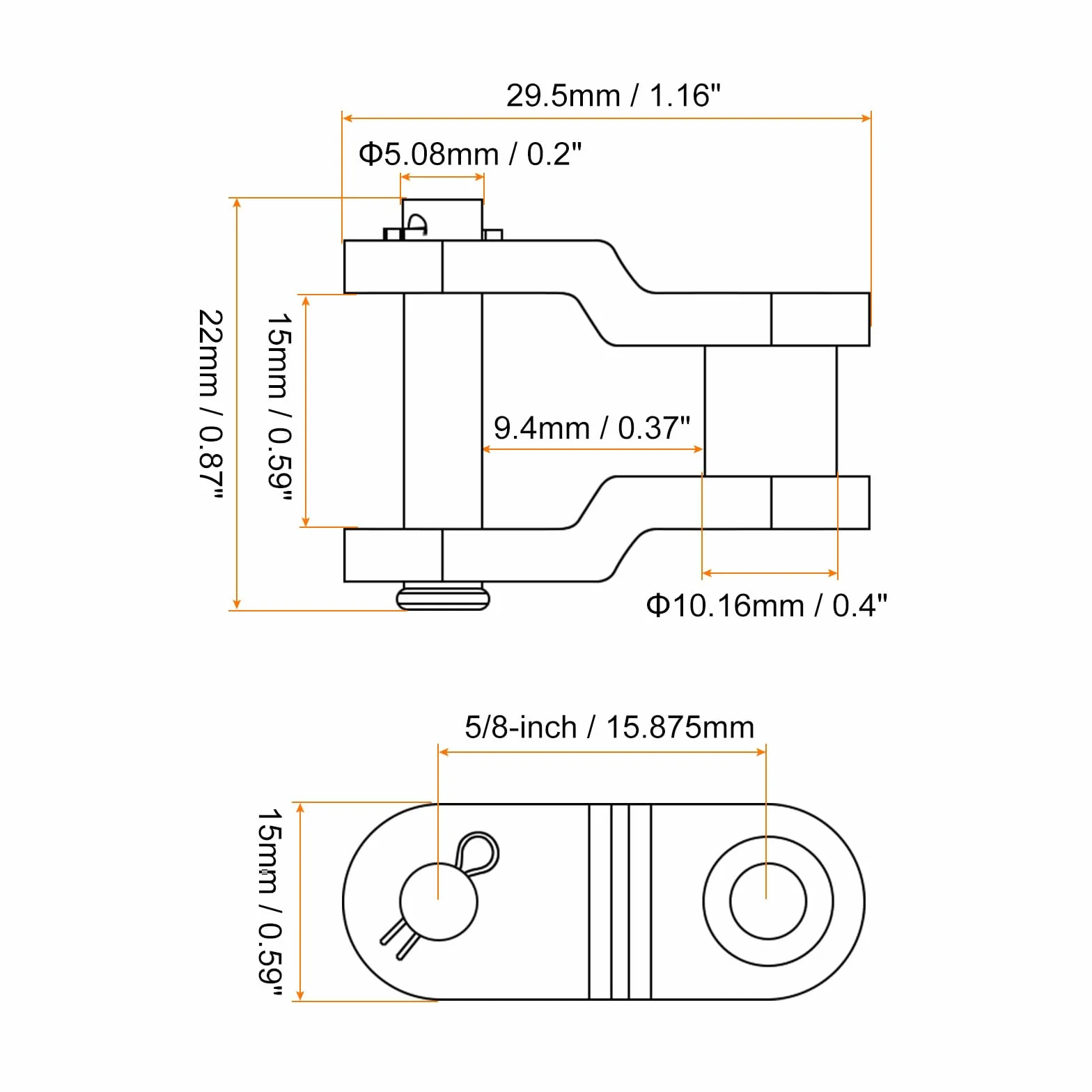 Cadena Compensación Medio Enlace Rodillo 5/8" Paso Carbono Acero Estándar 10A