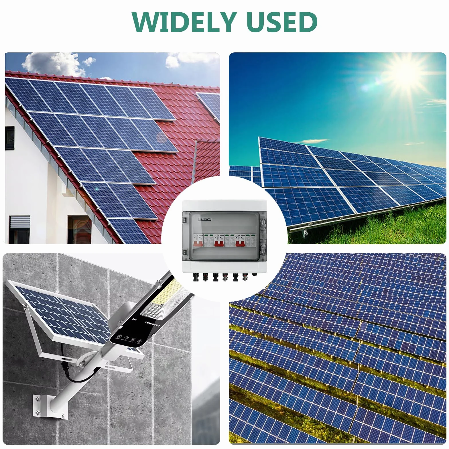 Protección Contra Sobretensiones Fotovoltaica, Disyuntor CC 40 A/1000V, Disyuntor de Protección contra Rayos(2 In 2 Out), Caja de Conexión Solar Fotovoltaica IP65 a Prueba de Agua