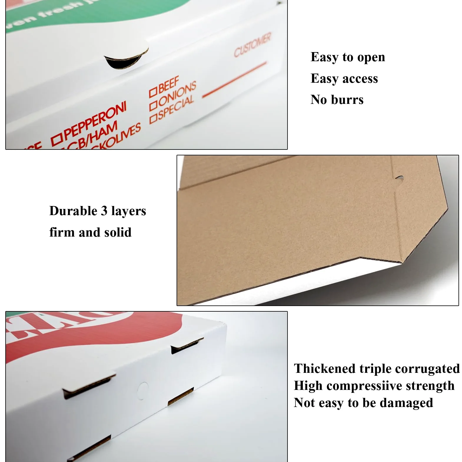 15 cajas de pizza corrugadas de papel kraft blanco de 8.4 x 8.4 x 1.7 pulgadas, cajas de almacenamiento ventiladas para llevar, adecuadas para cajas de pizza personales