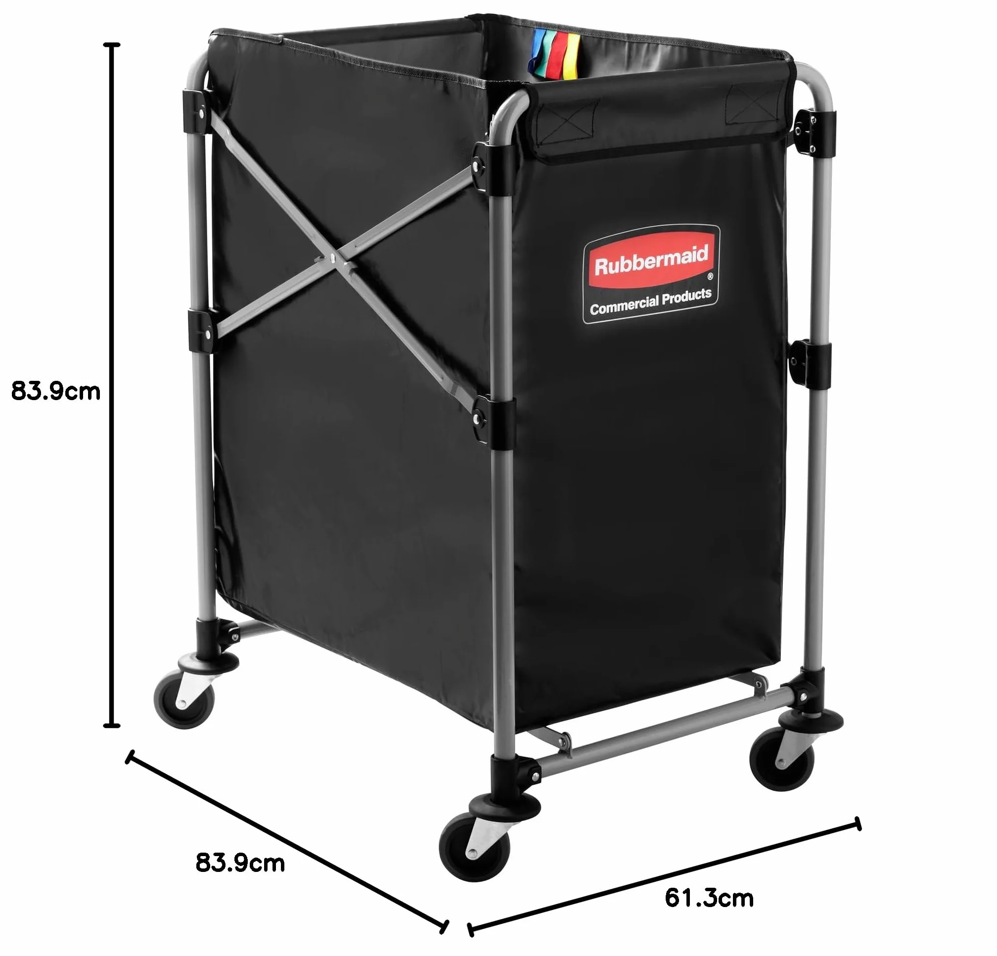 Rubbermaid Commercial Products 1871643 Carro X Plegable, Plata, 150L, 51.6 cm x 61.3 cm x 83.9 cm