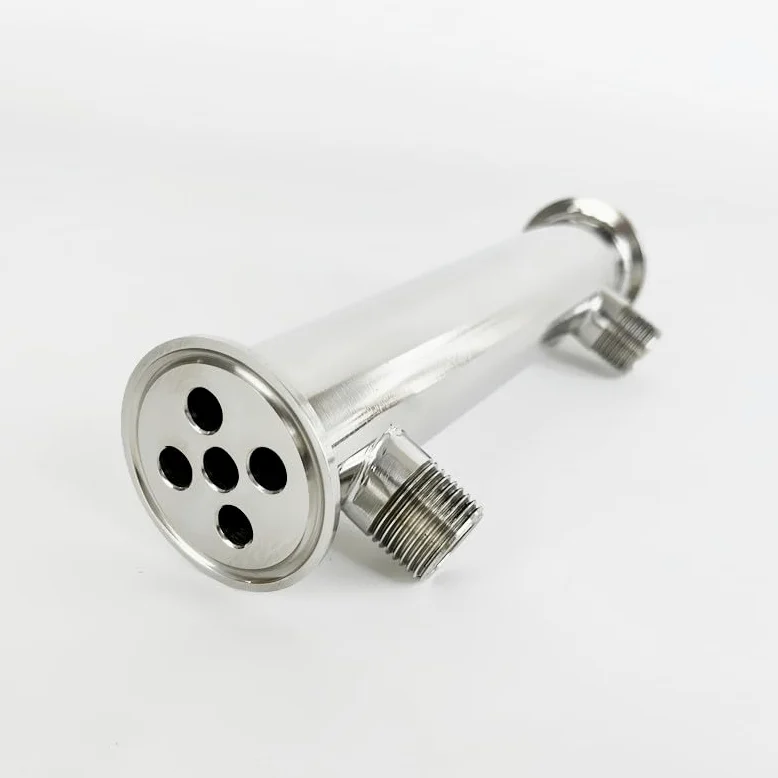 Deflegmador de 1,5" (38 mm) de diámetro exterior 50,5 con rosca macho de 1/2", 5 tubos con diámetro interior de 8 mm, longitud de 200 mm, reflujo y condensador.