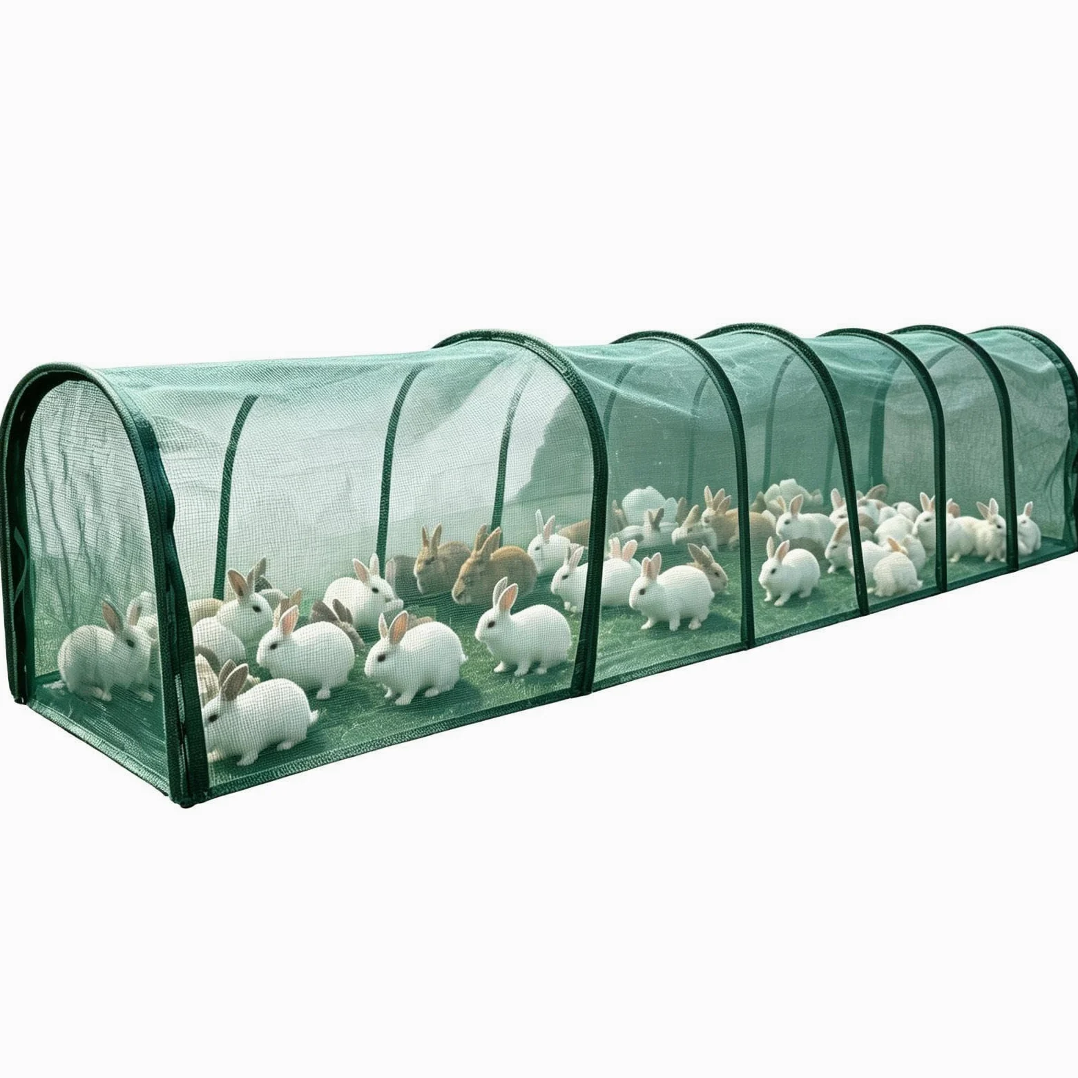 Túneles Exteriores Gallinas con Malla Solar Y Recinto Nylon Largo Portátil | Túneles Malla Sombra Gallinas Jardín Para Aves de Corral, Patos, Conejos, Pájaros, Interior, Exterior, Jardín, Granja,