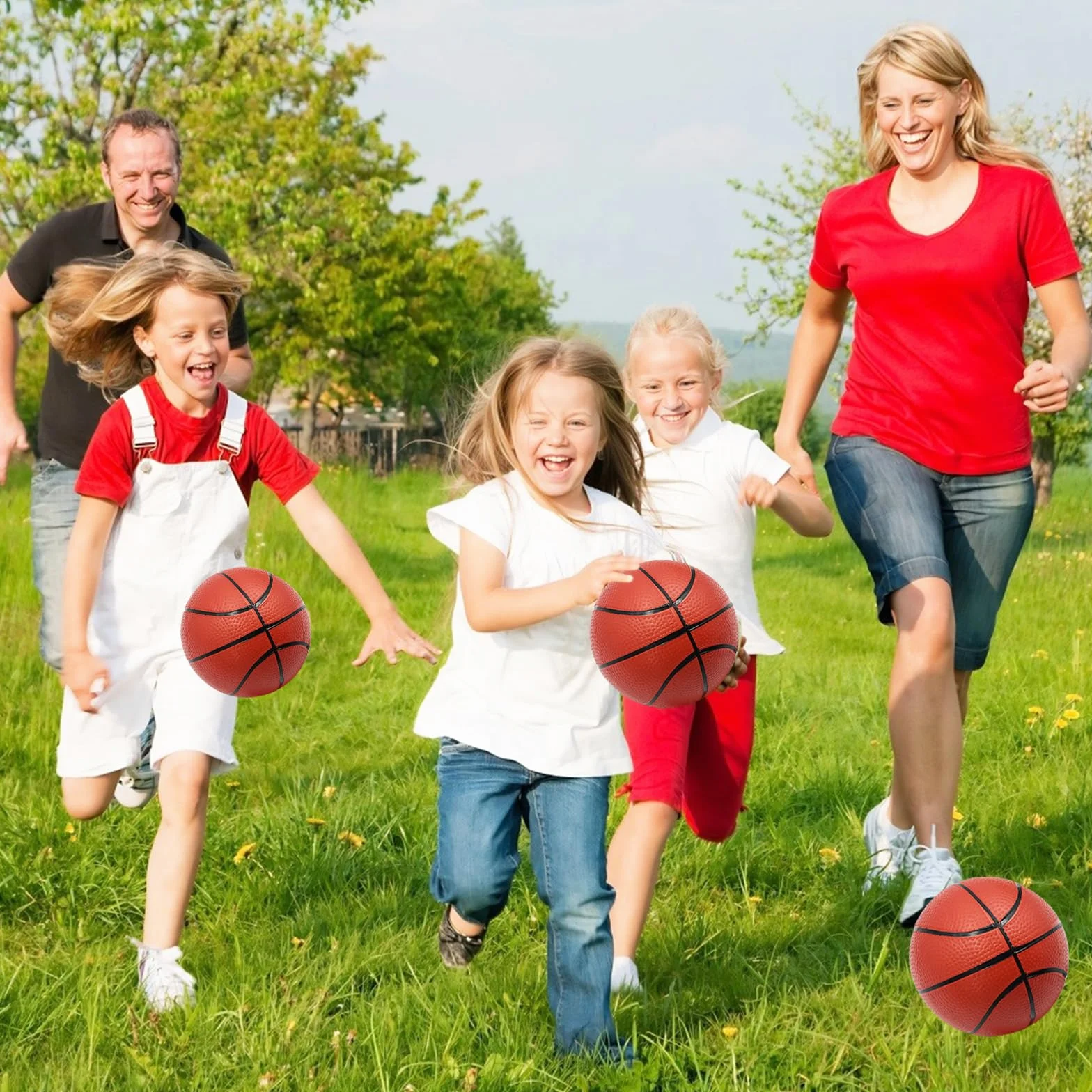 Baloncesto Pequeño para Niños Paquete de 4 Balones Inflables con Bomba Mini Set Deportivo