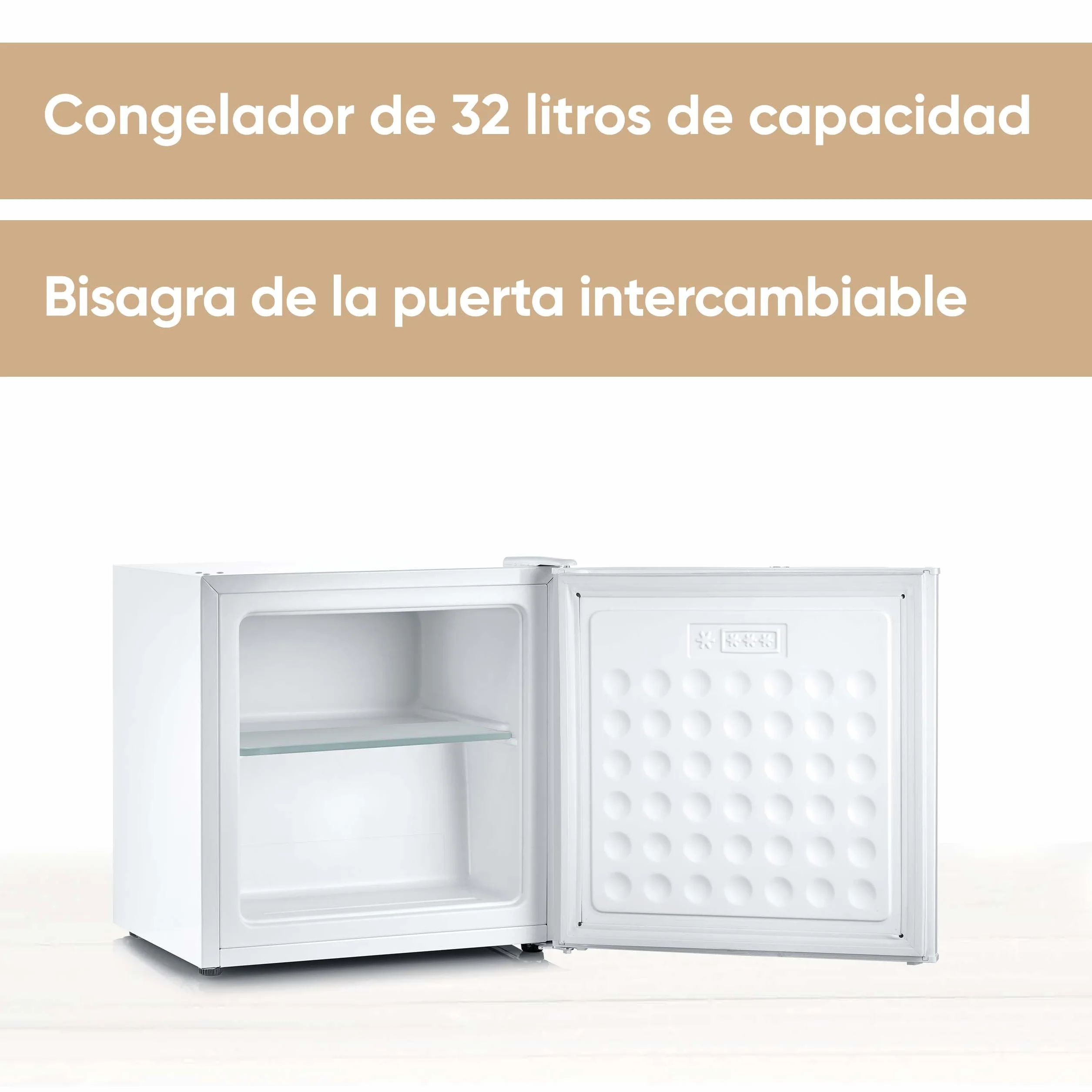 Severin Mini Congelador 32L Bisagra Puerta Intercambiable Estante Cristal Blanco
