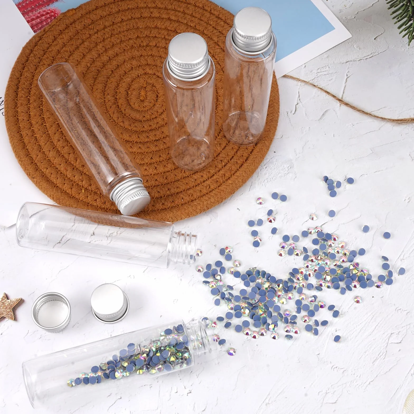 Tubos de Ensayo Plástico 50ml Transparente con Tapa de Rosca 18 Piezas