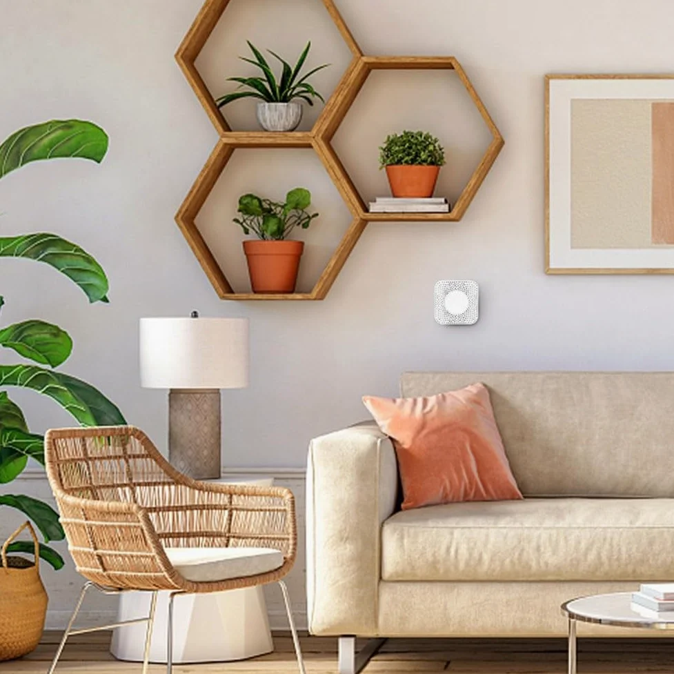 Probador de calidad del aire, para Tuya para Zigbee 6 en 1 Monitor de temperatura, humedad, PM2.5 y dióxido de carbono con control de voz compatible con Alexa y Google (para Zigbee)